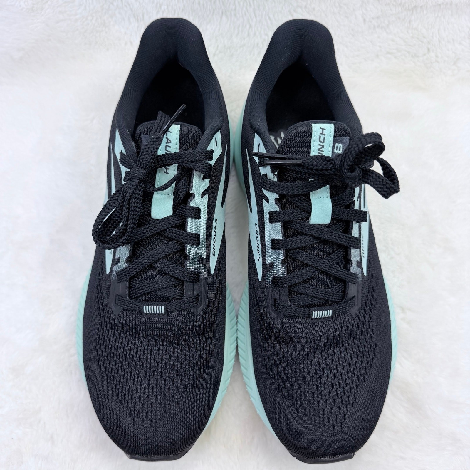 Brooks Launch 8 Womens Running Shoes Black Mint Size 8 Athletic Sneakers Shoe