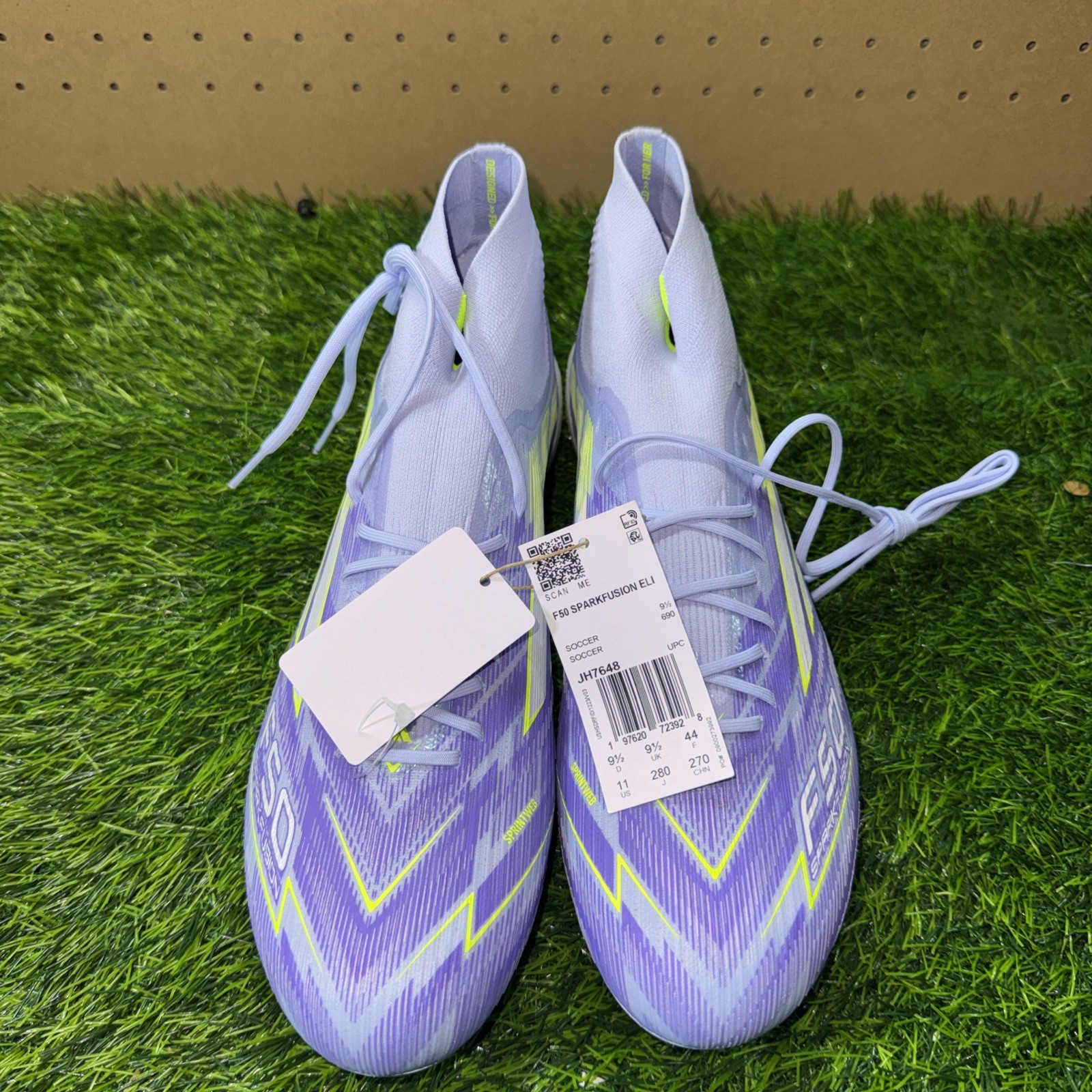 Adidas F50 Sparkfusion Elite Mid FG Size 11 Women’s Purple Neon Soccer Cleats