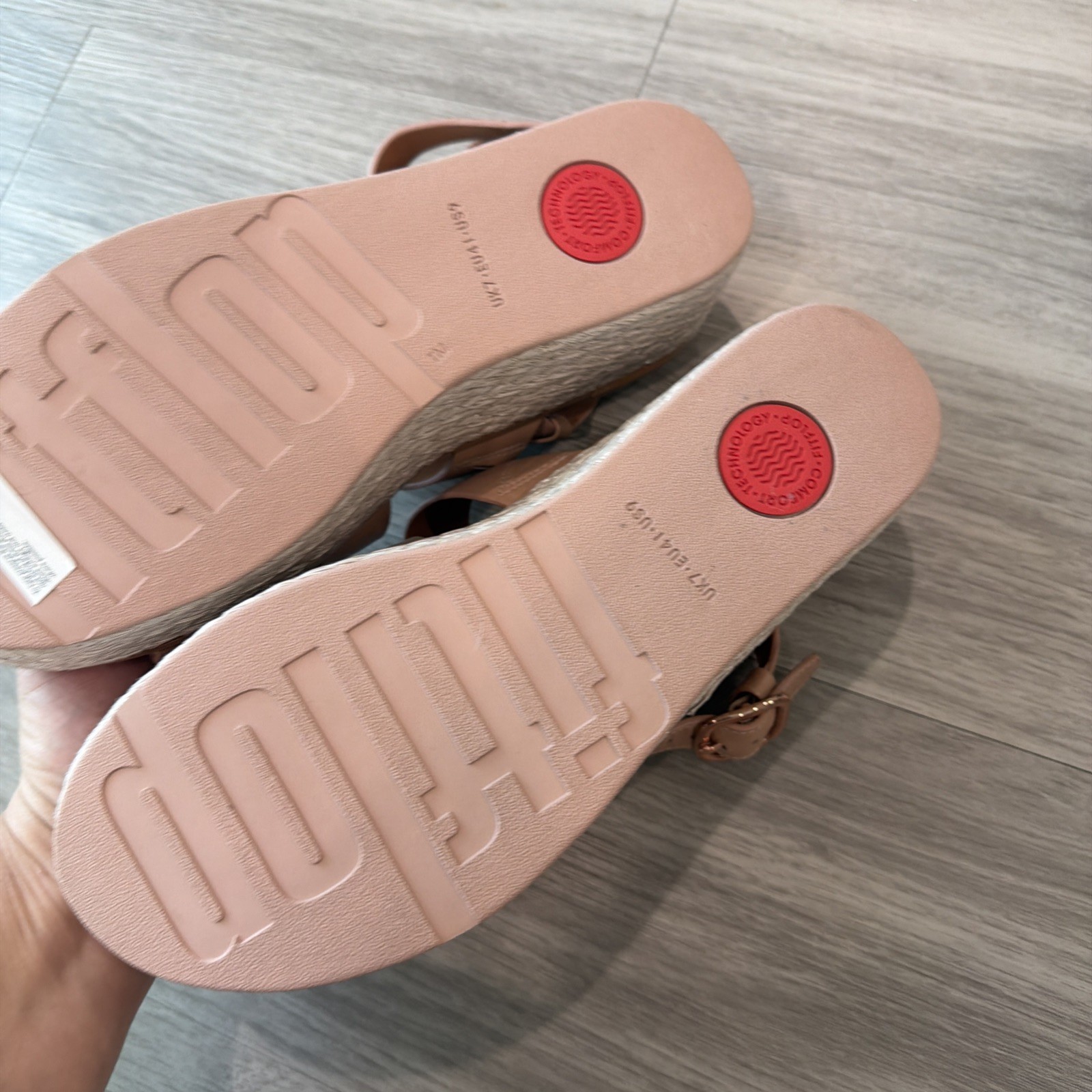 Fitflop Eloise Leather Studded Platform Espadrille Strappy Womens Size 9