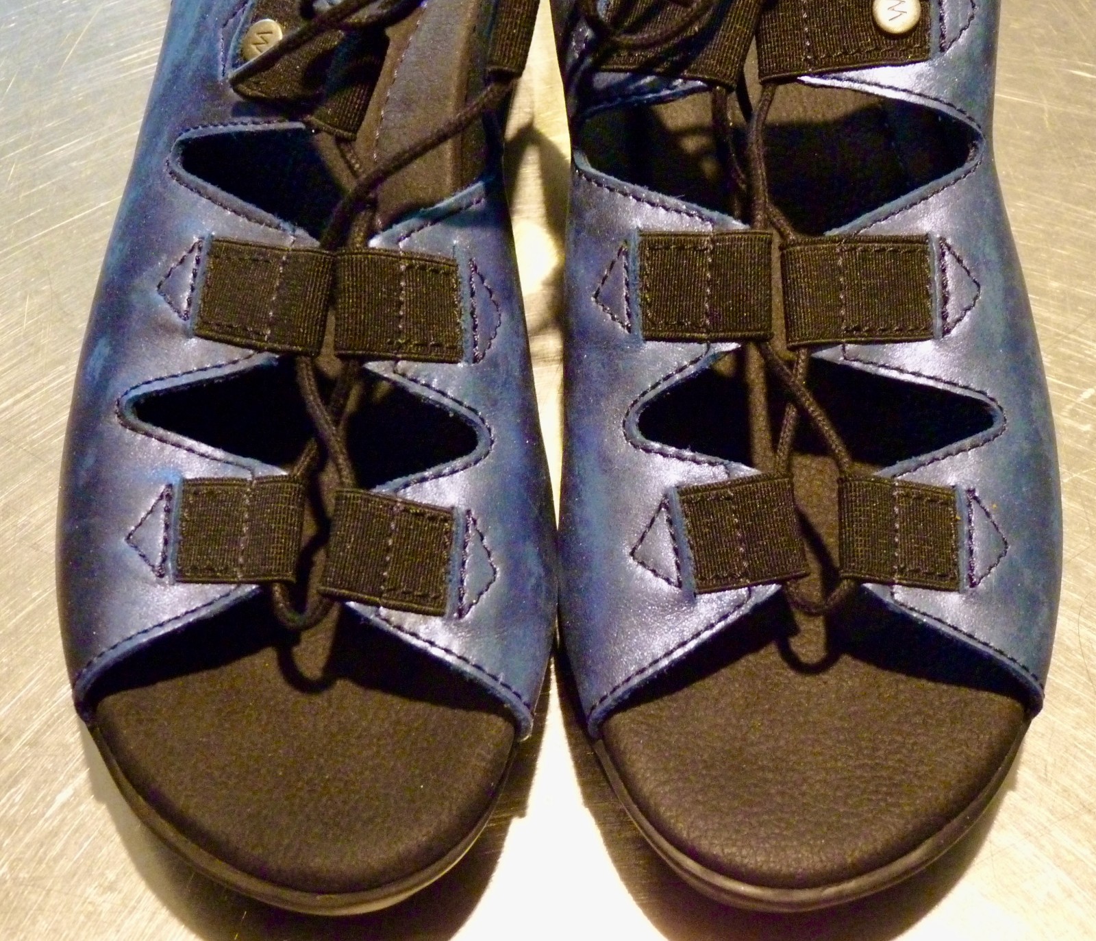 WOLKY Blue Metallic Arena Wedge Sandal EUR 41 US 10.5 $175 NWT!