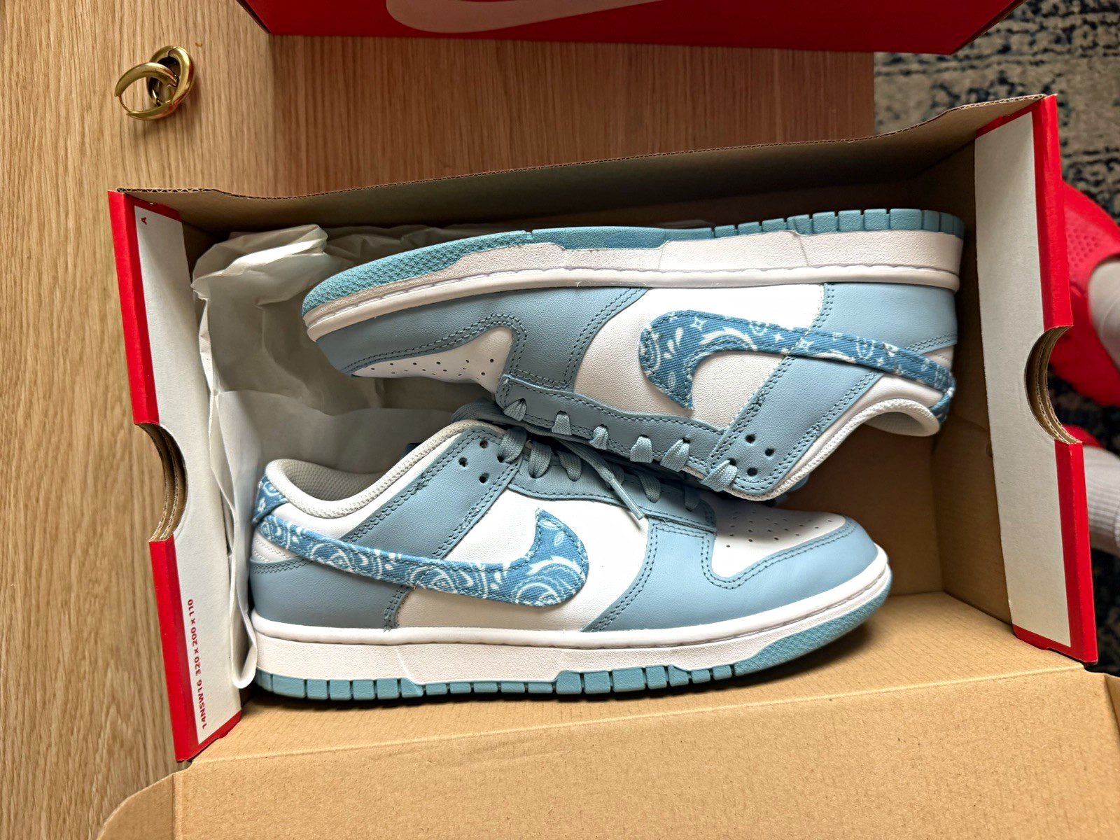 Nike Dunk Low DH4401-101 Blue Paisley Light Blue/White Lace-Up Low Top Sneaker