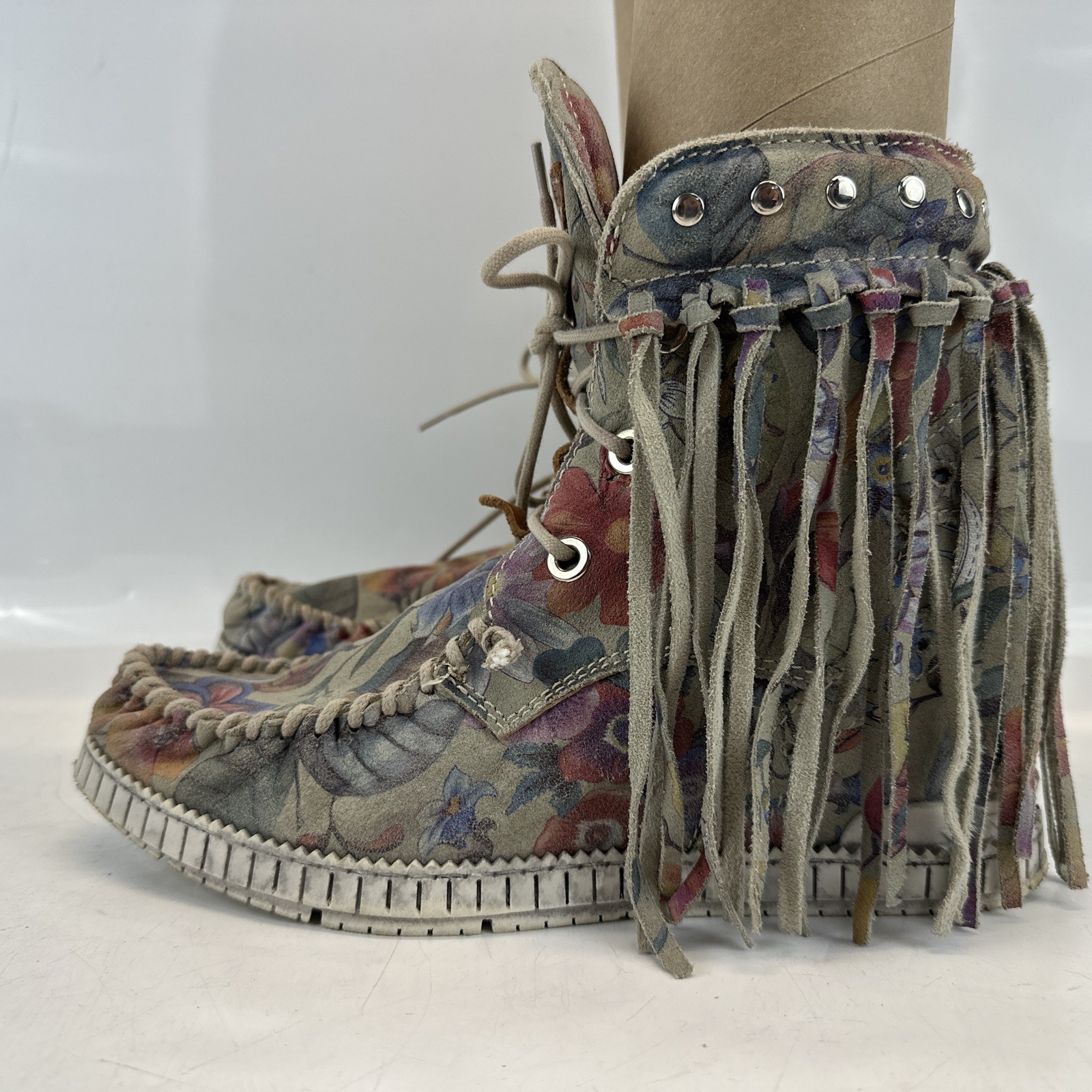 El Vaquero Roseland Moccasin Boot Women’s EU 39 US 8 Italy Made Suede Boho