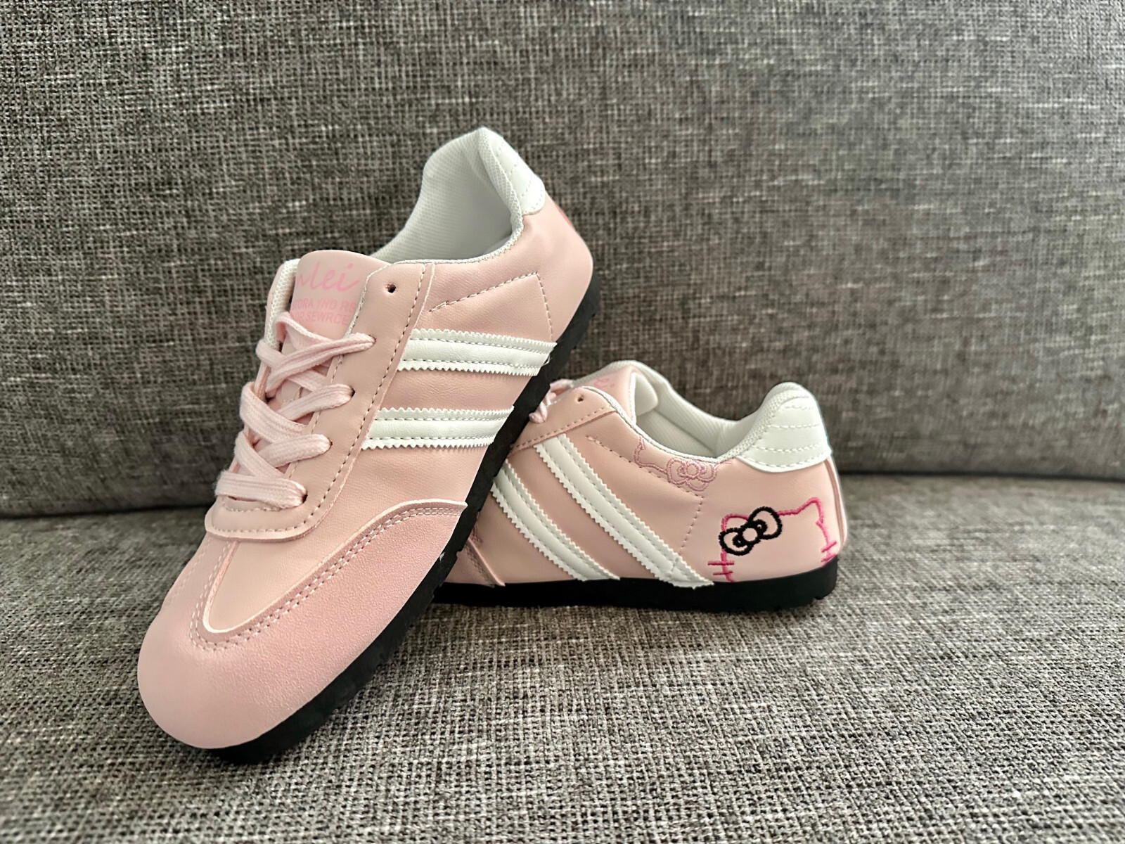Pink Hello Kitty Soled Flat Sneakers Women Spring Design Casual shoes Sanrio