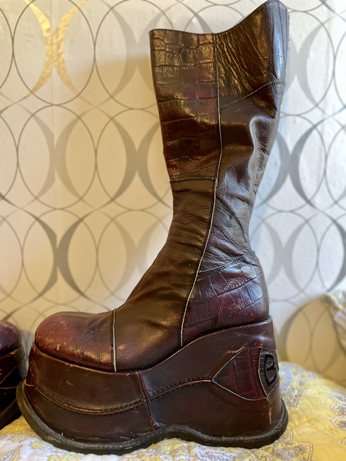 Vintage BUNKER Club Kid Platform Boots Trash & Vaudeville NYC RARE! Unisex SZ 41