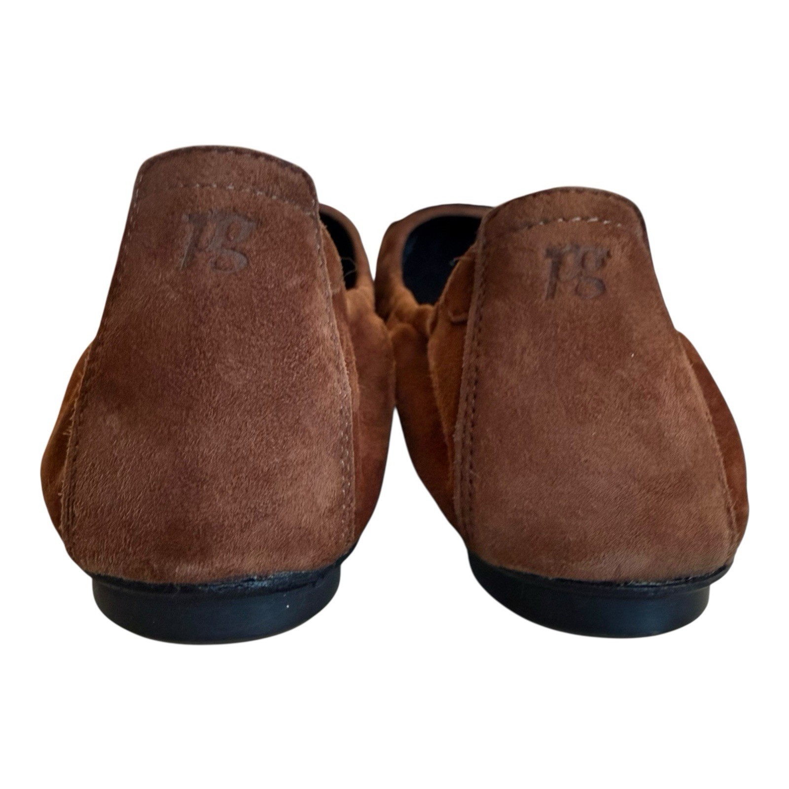 Paul Green Nellie Brown Suede Black Patent Cap Toe Bow Ballet Flats Size US 7.5