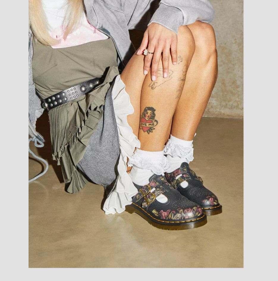 DR. MARTENS 8065 DECAYED ROSES NAPPA MARY JANE SHOES MSRP$190 CUTE & CHIC