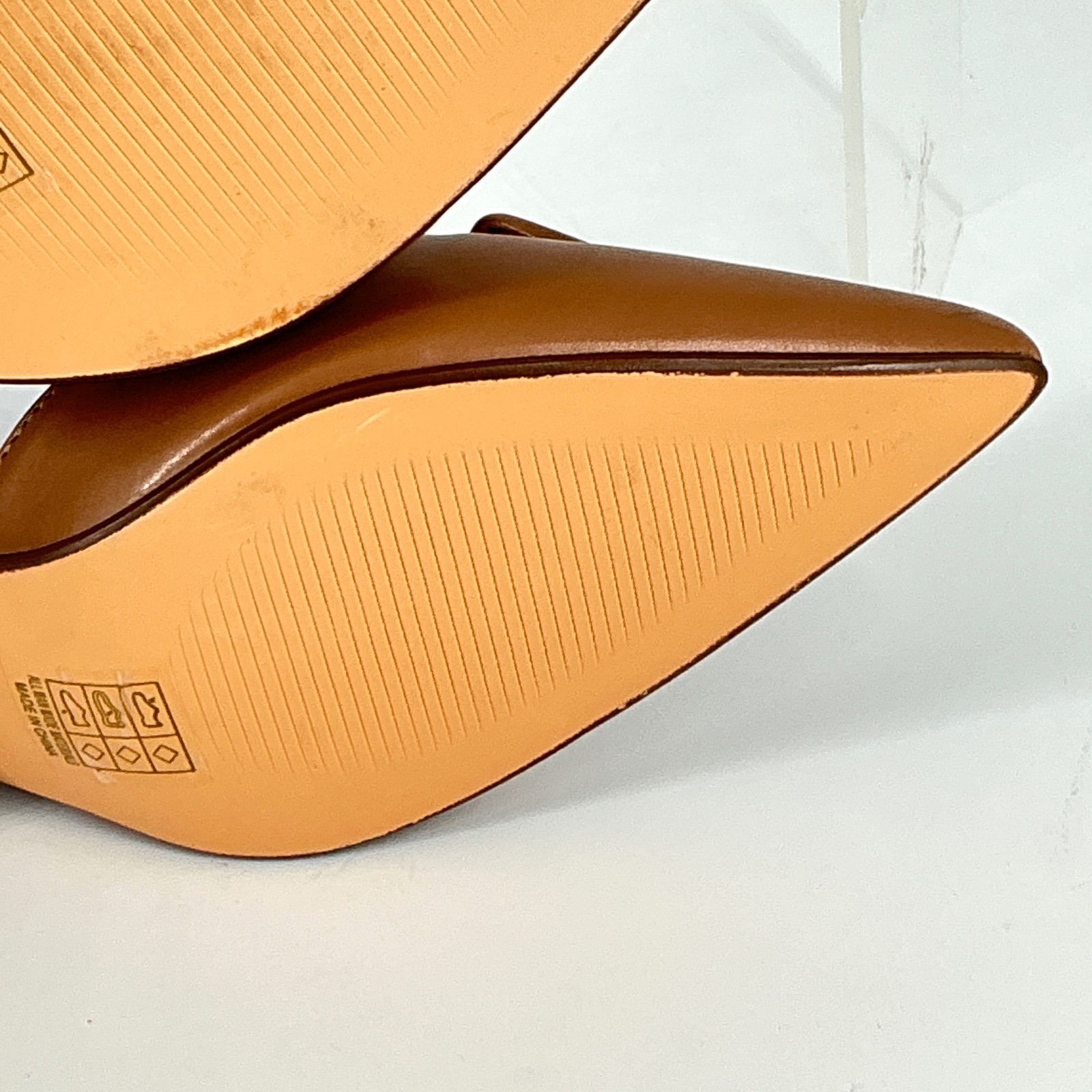 Berness Size 9 Cognac Brown Pointed Block Heel Slingback Pumps NEW Chevelle $65