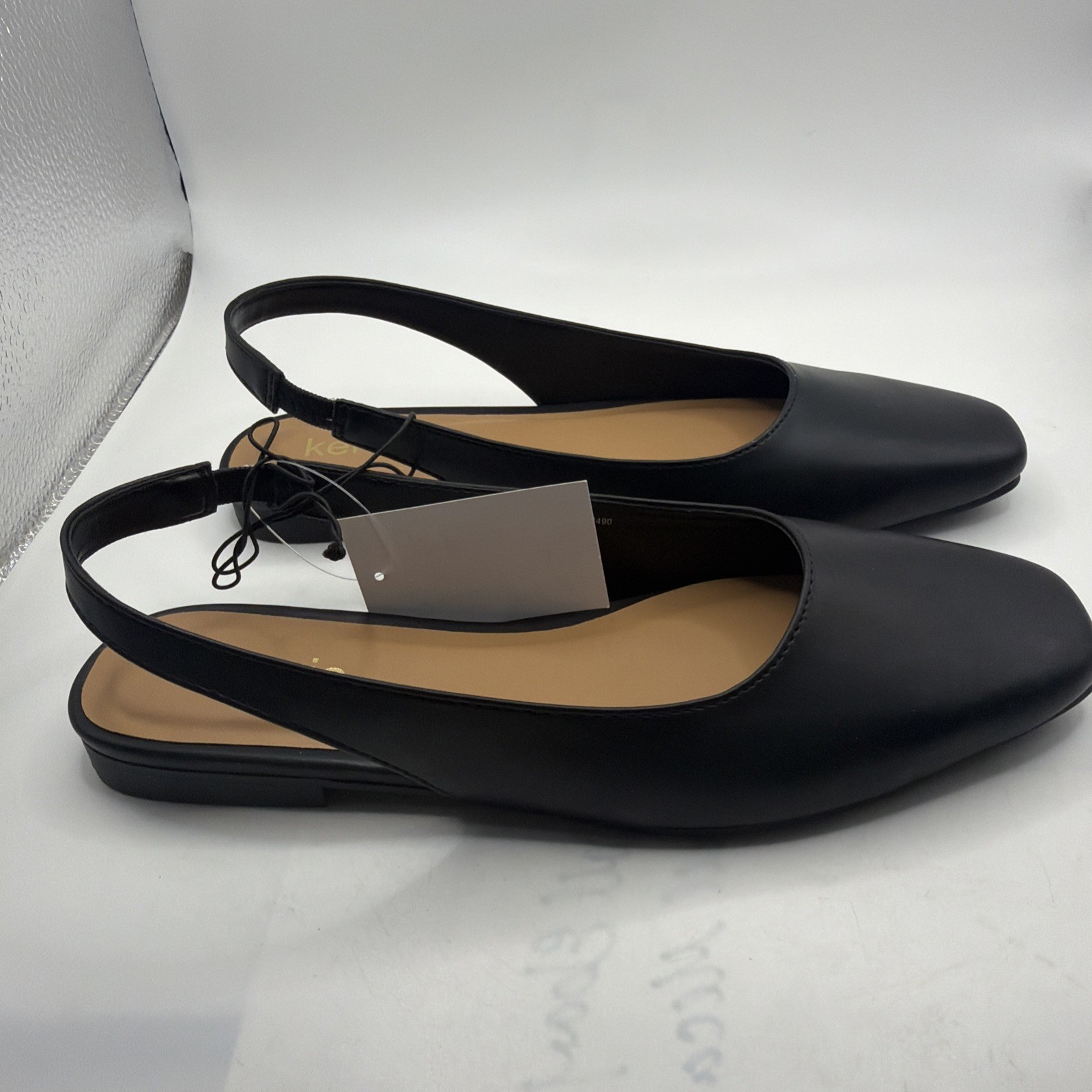 Kensie Women’s Size 9 Felice Dress Shoes Slingback Flats Easy On, Black. New.