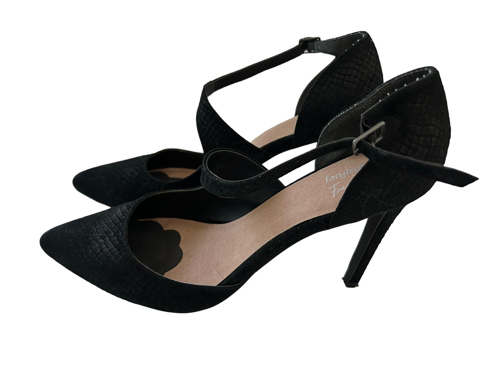 Free People + Faryl Robin East Village Heel size 11 black snake embossed