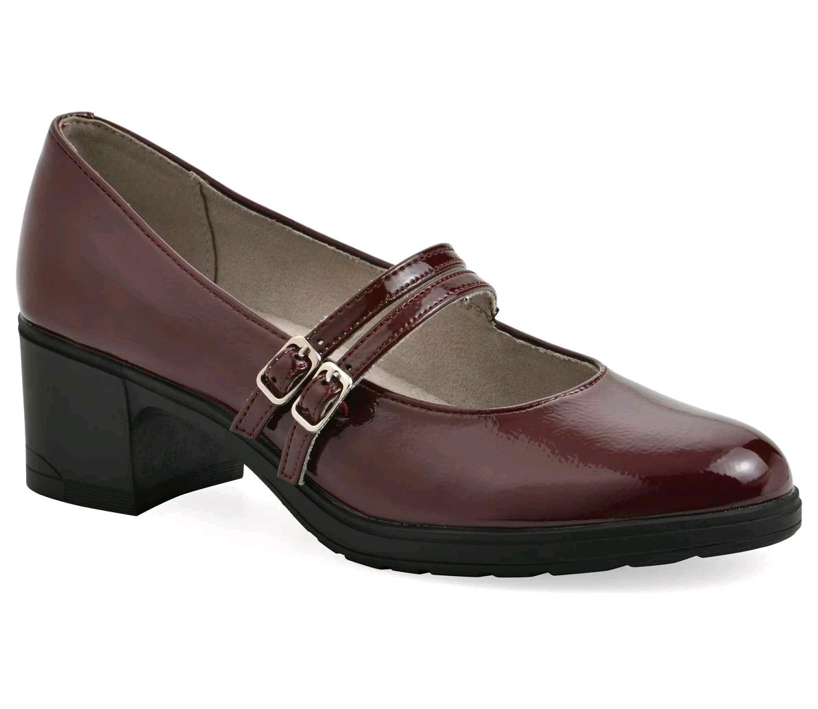 Cliffs by White Mountain Women’s Burgundy Patent Leather Mary Jane Buckle 8.5M