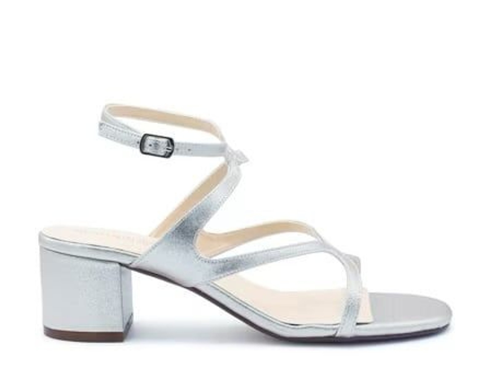 Benjamin Walk Dyeables Touch Ups Silver Cora Sandals Heels womens 8 NIB