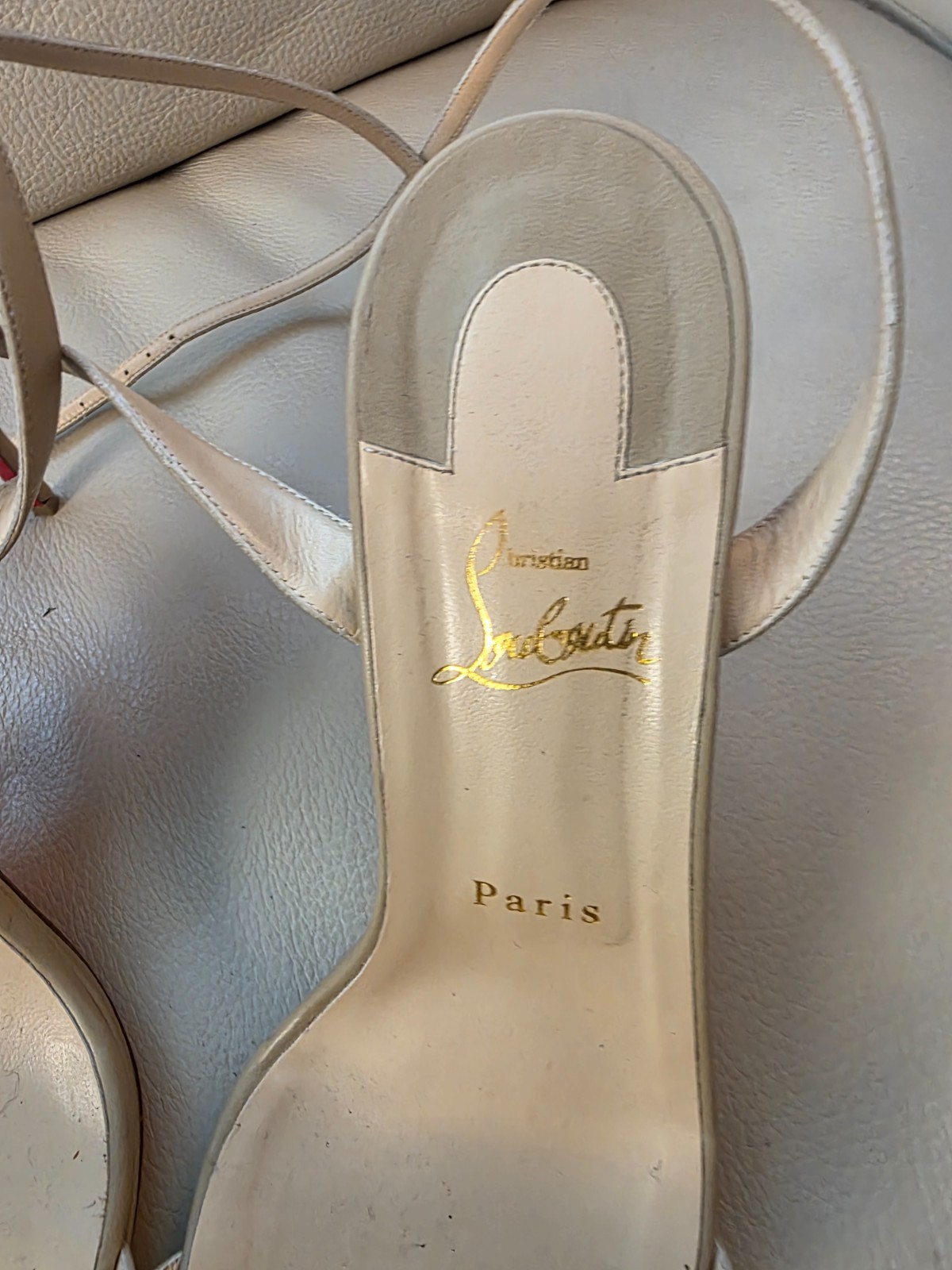 Christian Louboutin Loubi Queen 100 Leather Sandal Women’s SZ. 42