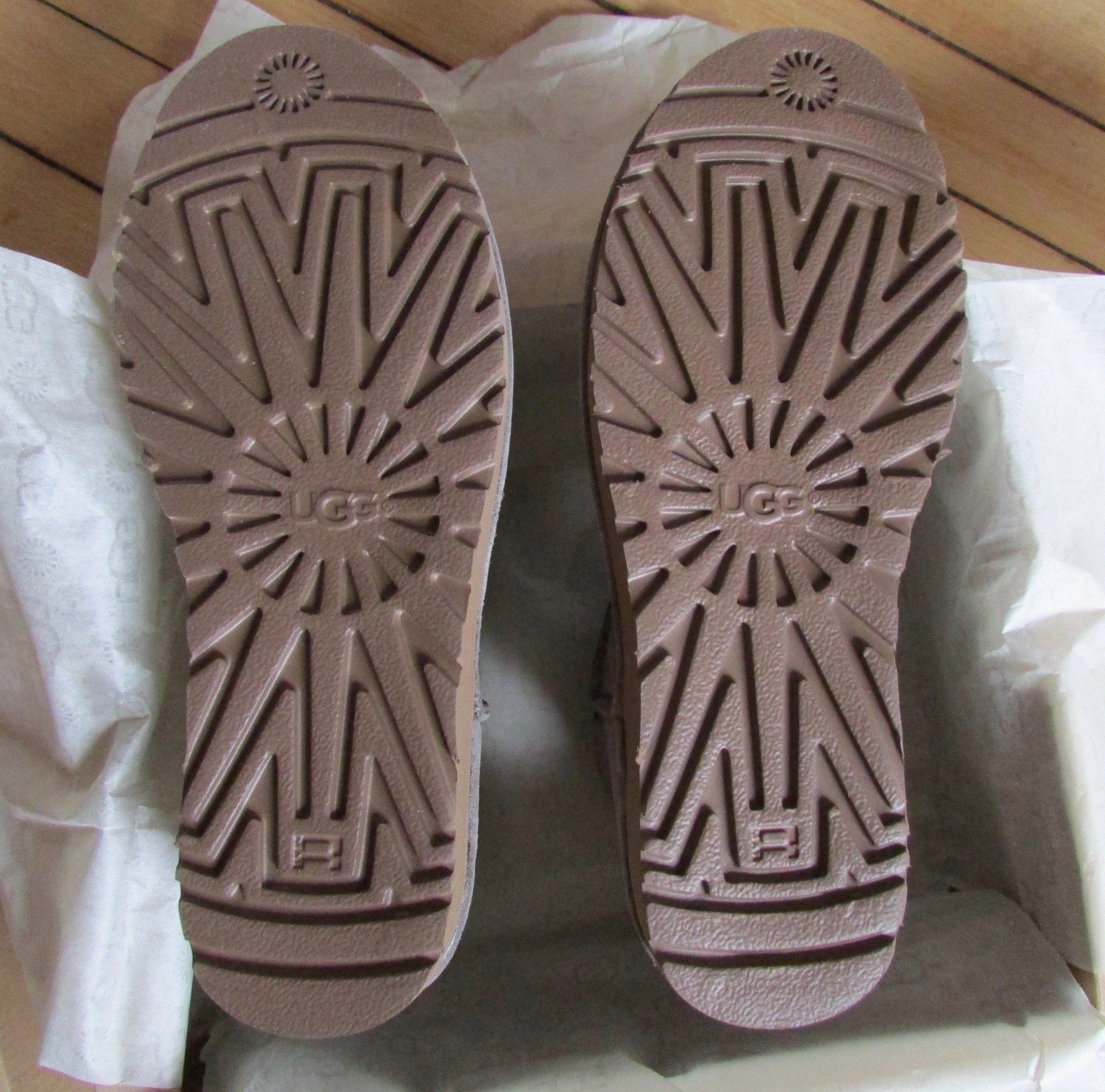 UGG Boots Unlined Mini Perforated Gray Leather Size 6 New $120