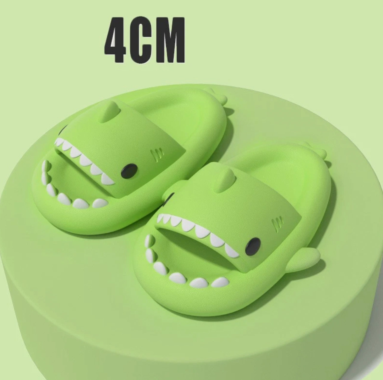 Cartoon Shark Slippers Women/Men – Green