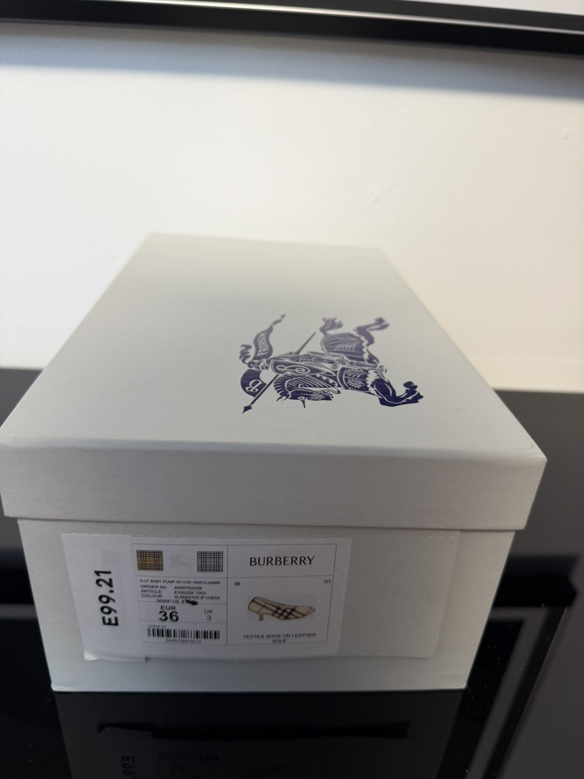 NIB BURBERRY $890 NOVA CHECK BABY PUMP SHOE/Sz 6.0 (36.0)