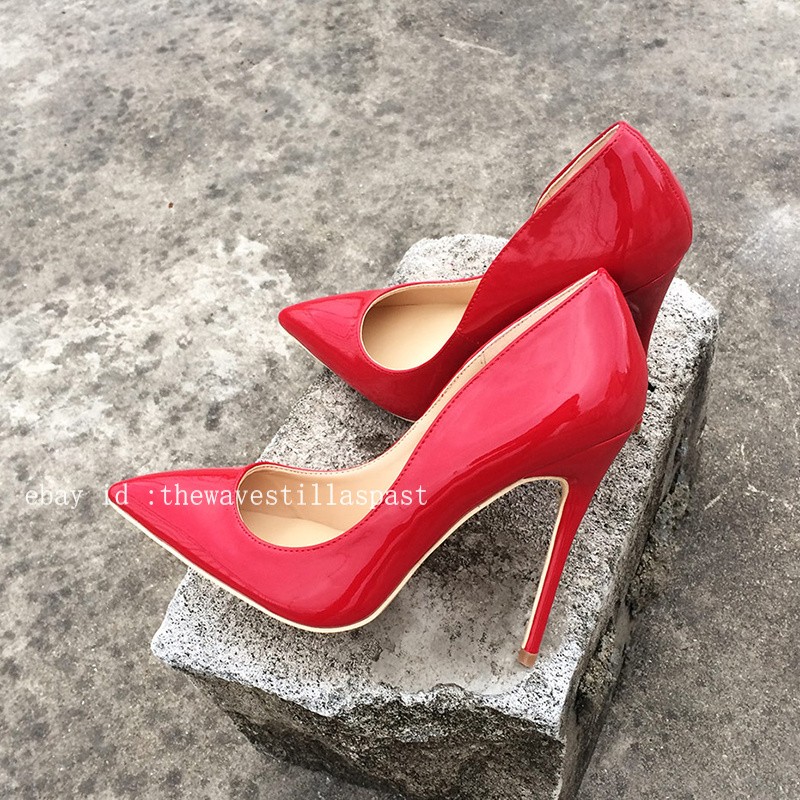 Solid Color Women Sexy Pointed Toe Pumps Ultra High Thin Stiletto Heels Shoes