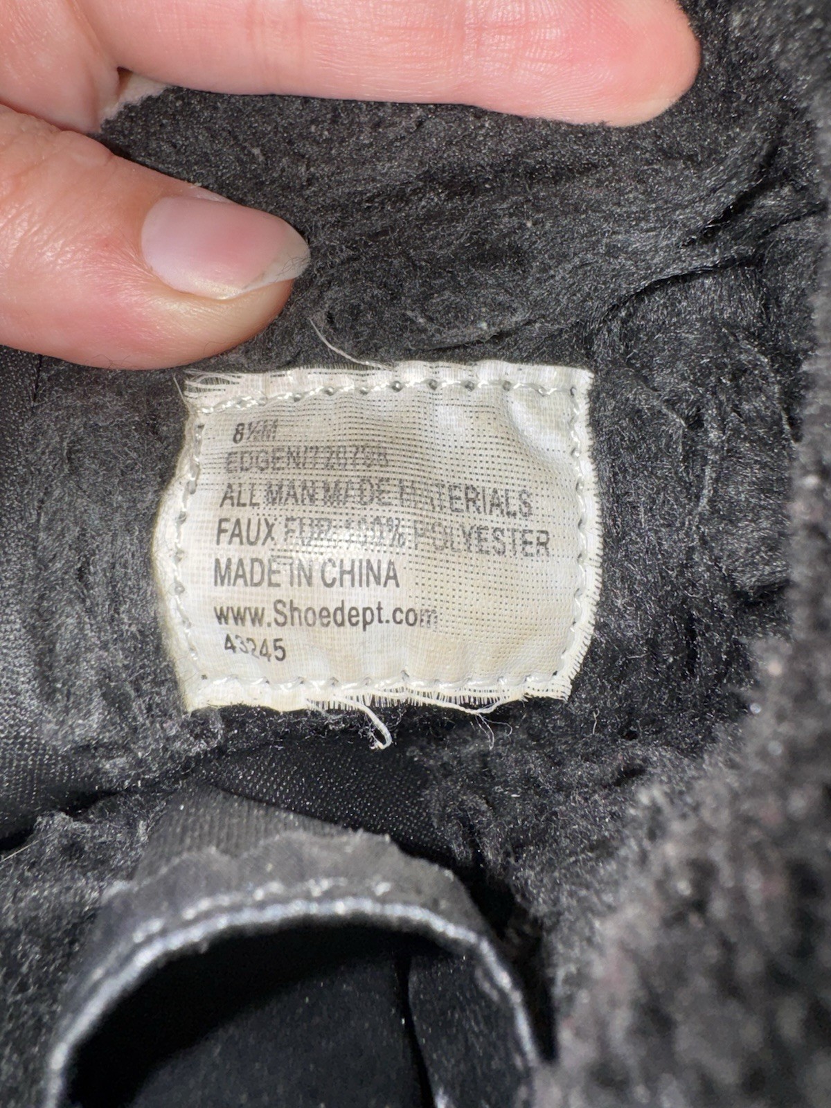 Totes Women’s Black Mid-Calf Boots Size 8.5 Side Zip Faux Fur Lined
