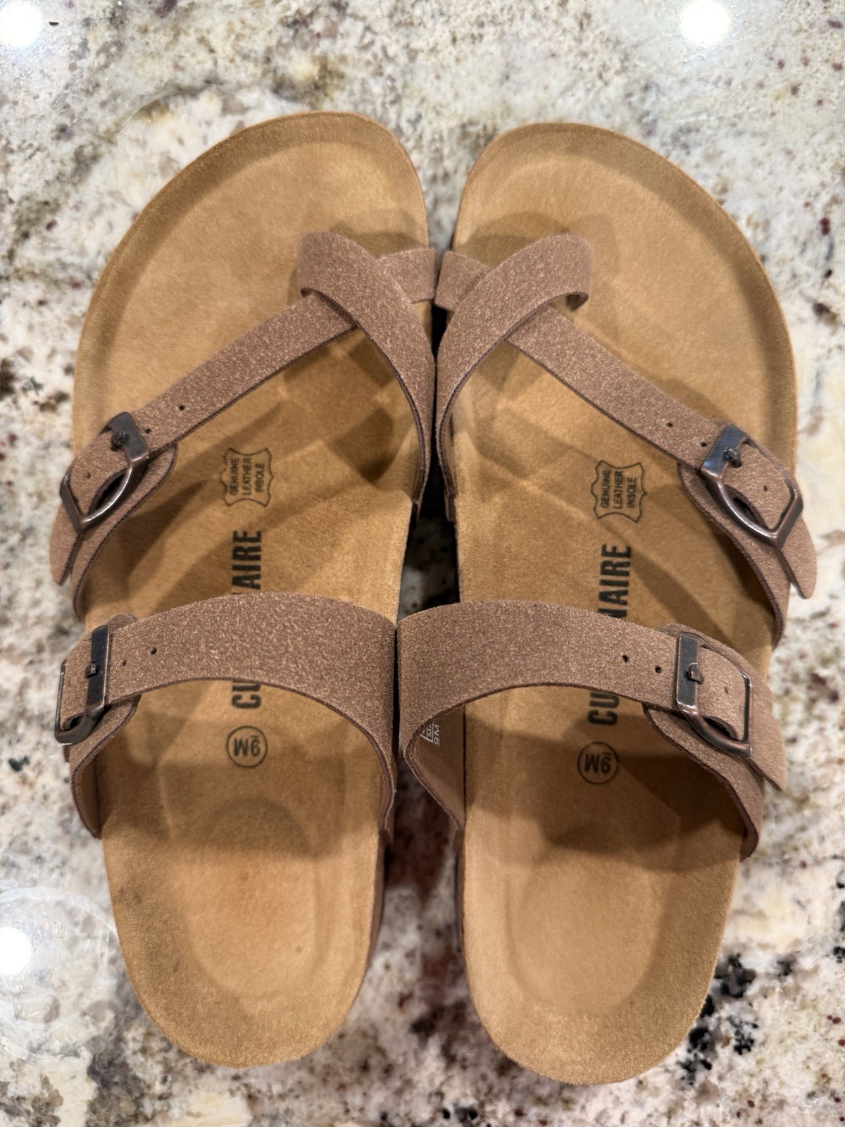 Authentic Cushionaire Libby Cork Footbed Sandals Comfort Size 9 NEW