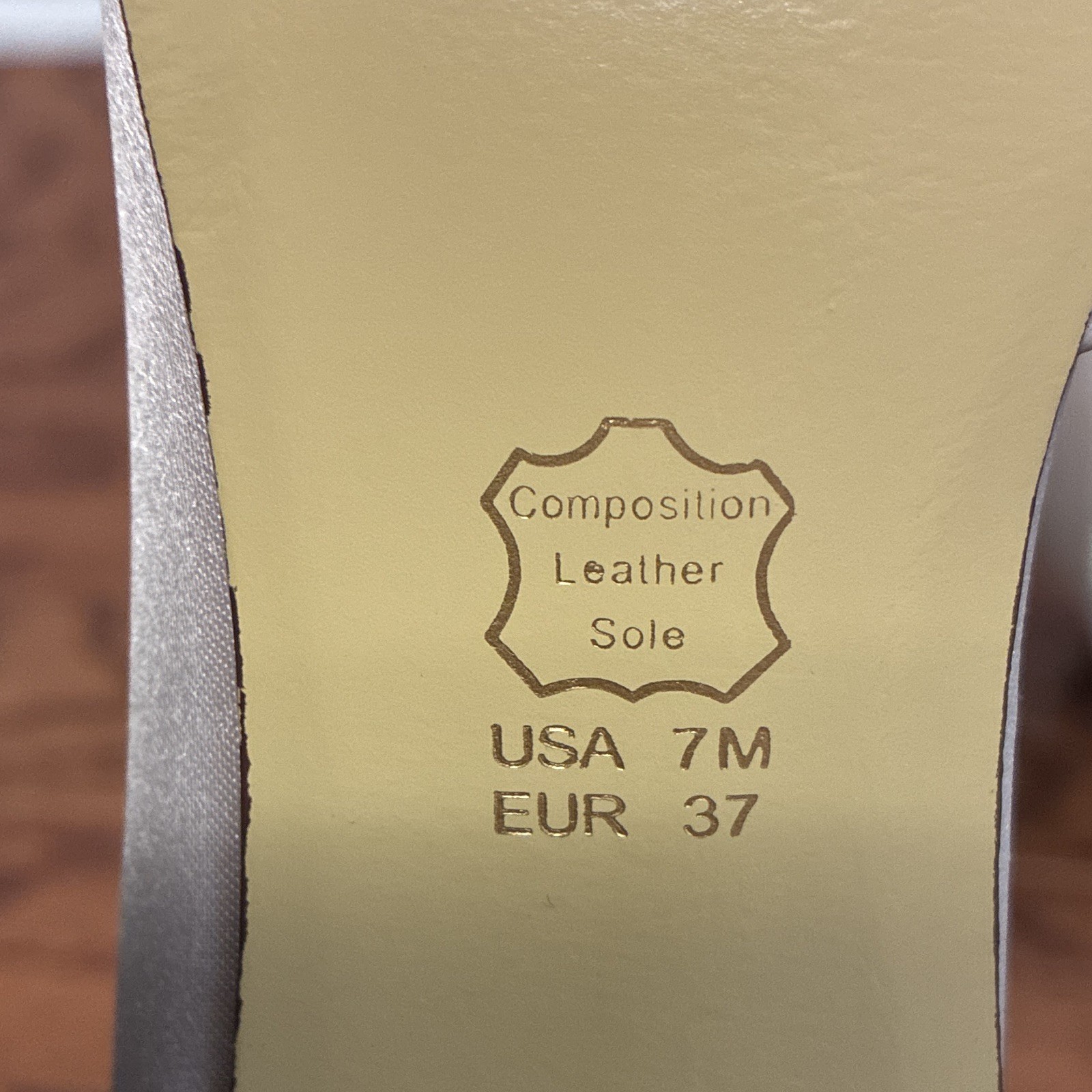Kelly & Katie Peep Toe Bow Stiletto Pump Slip On Beige Leather Sole 7M 37
