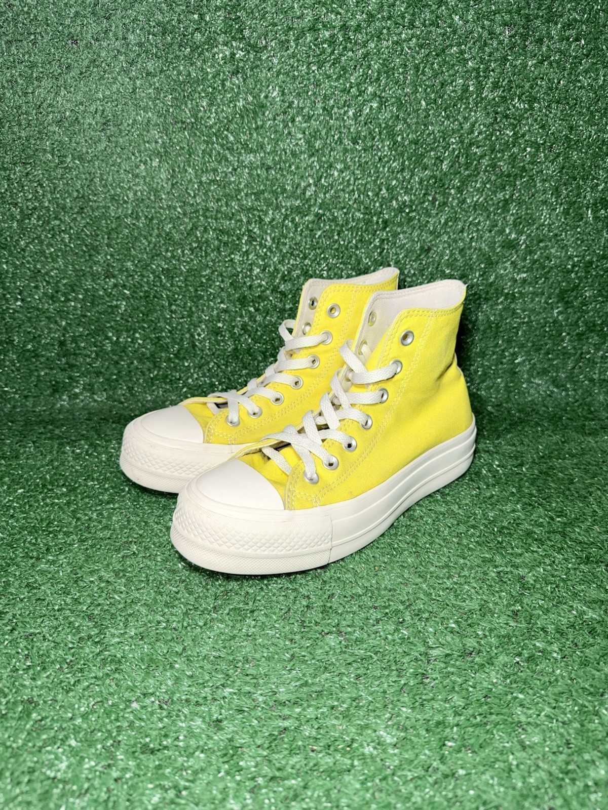 Converse Women Size 6.5 Chuck Taylor All Star Platform Yellow White Casual Shoes