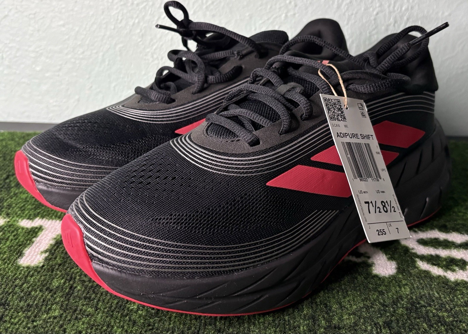 US Men’s 7.5/W 8.5 – Adidas Adipure Shift “Black Ruby” KI6233, Running Shoes