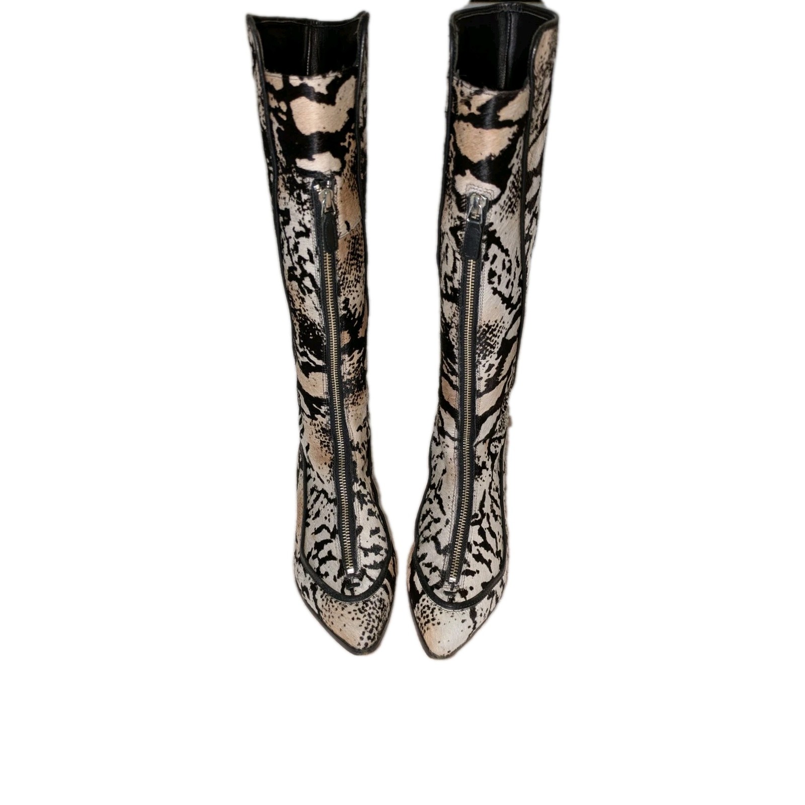 Derek Lam 10 Crosby Calf Fur Animal Print Tall Boots- Good Pre-owned Condition!