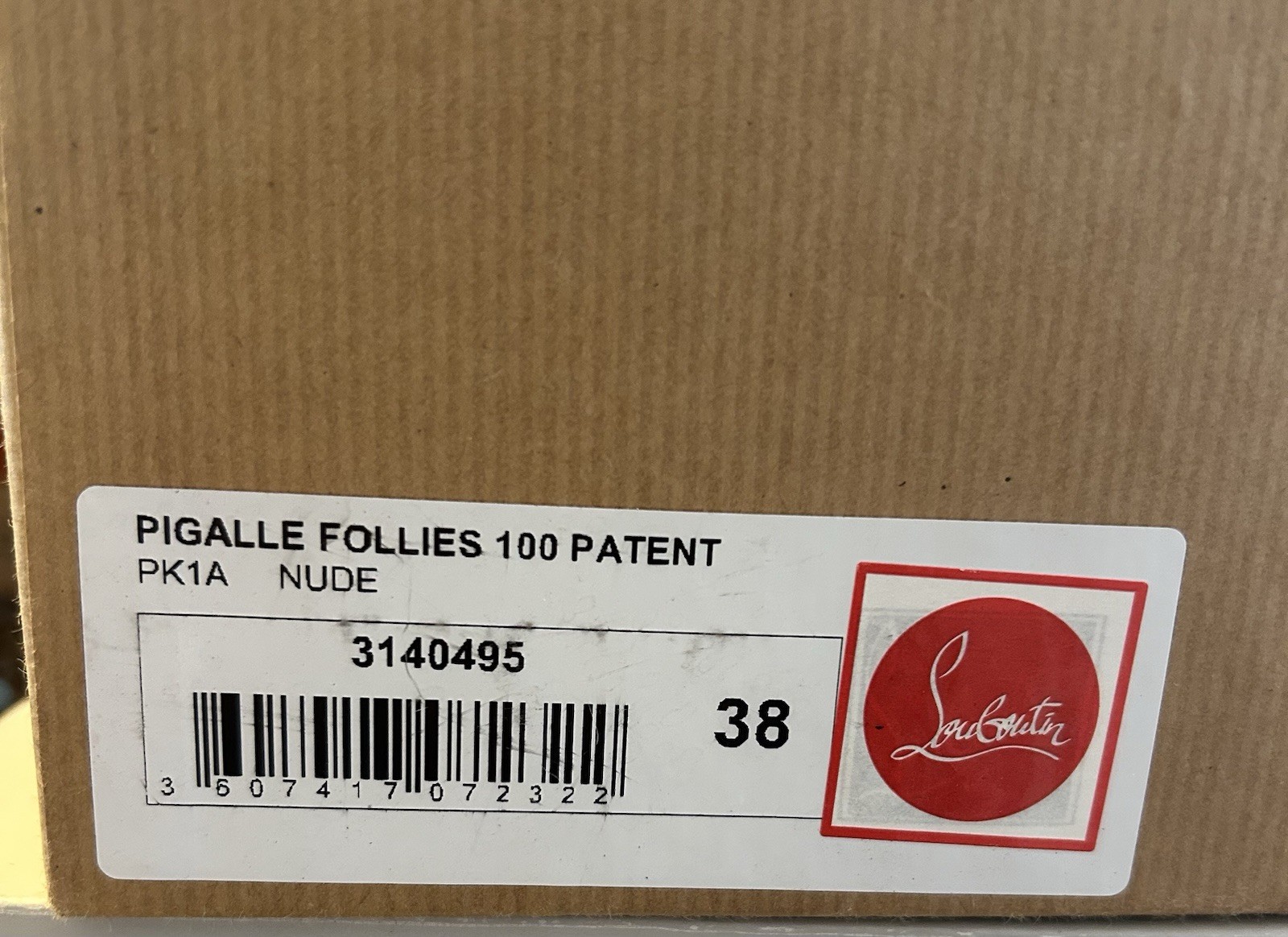 Christian Louboutin Pigalle Follies 100 Heels Pumps Nude Patent Leather 38, 8