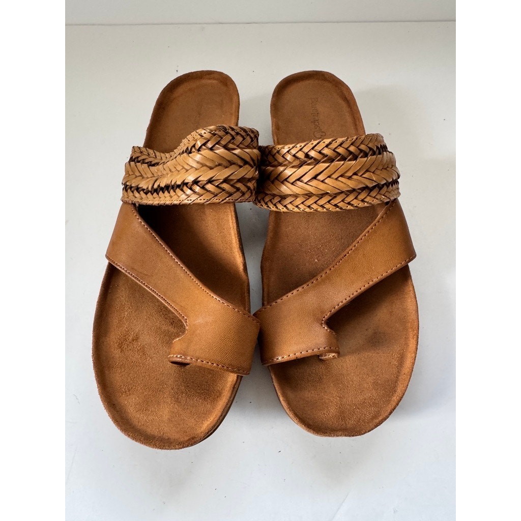 BARETRAPS 9M Braided Slide Sandals Women’s Tan Comfort Casual