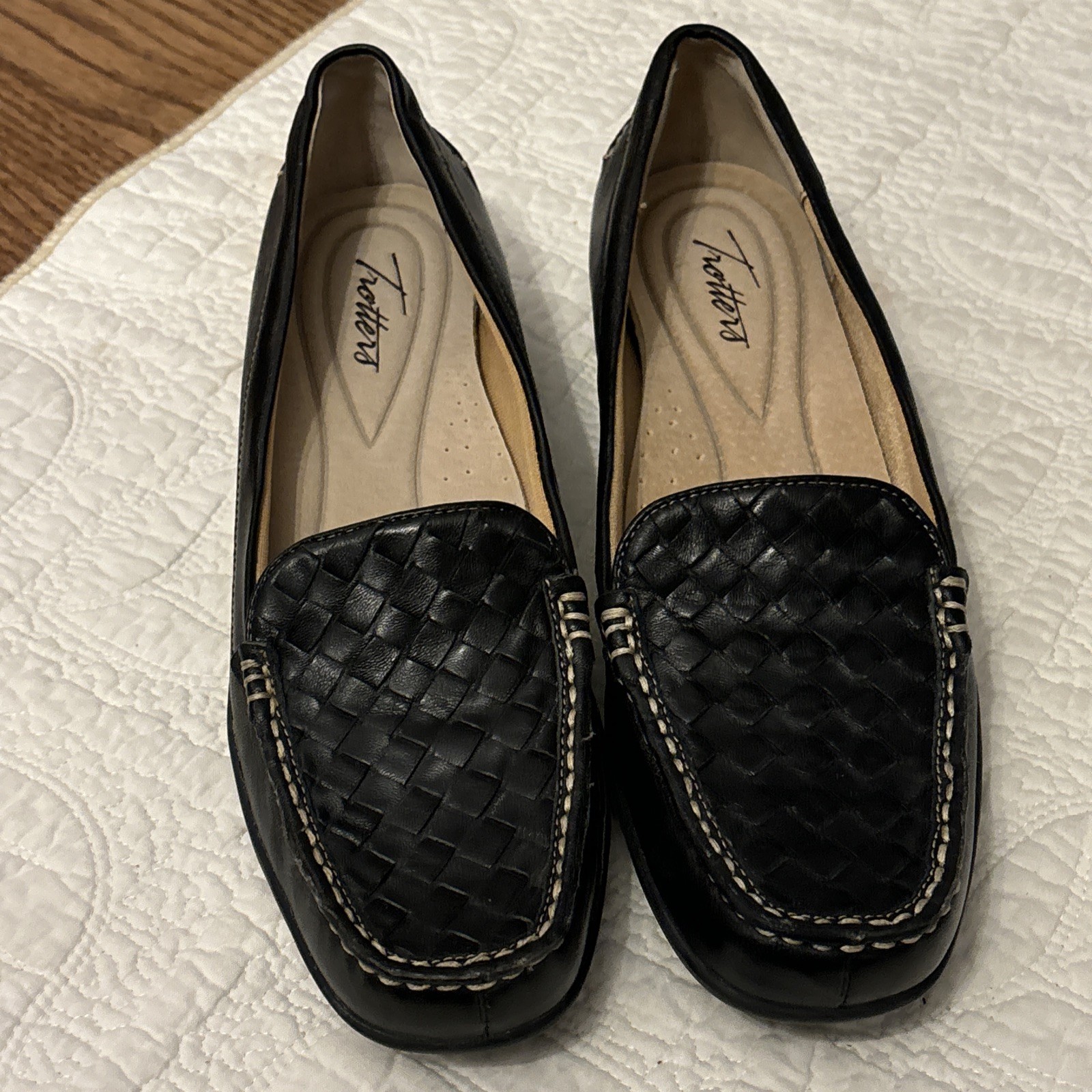 Trotters Women’s Loafers Size 10 N Black Leather Zane Flats