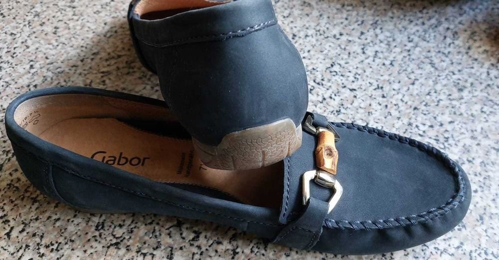 Women Gabor Loafers Navy Nubuck 41 #9P2Y
