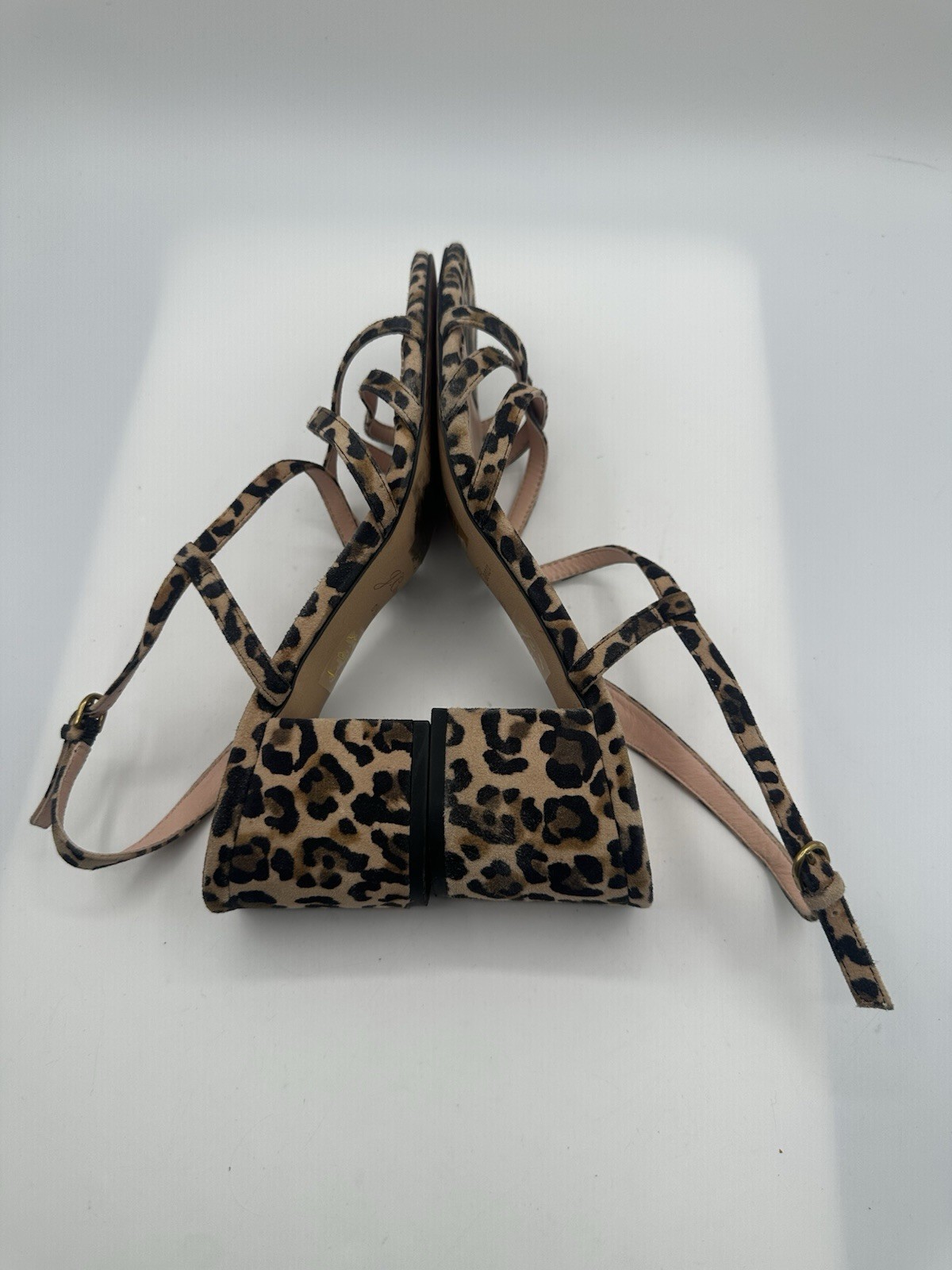 J. Crew Odette Block Heel Sandal Leopard Print Strappy Women Size 8.5