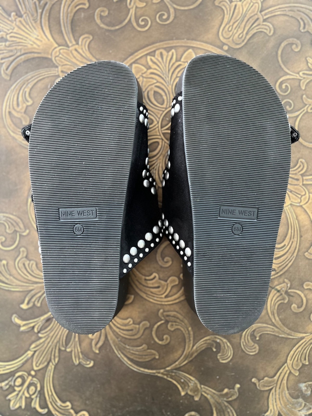 Nine West Women’s Flinne Sandals Black Size 6M Adjustable Summer Slides