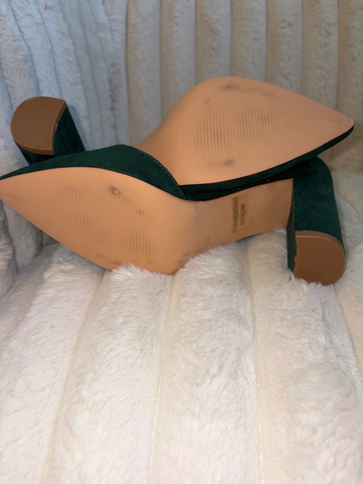 Womens Size 7 3in Pointed Toe Heel Forest Green Emerald Suede Formal Semi Formal
