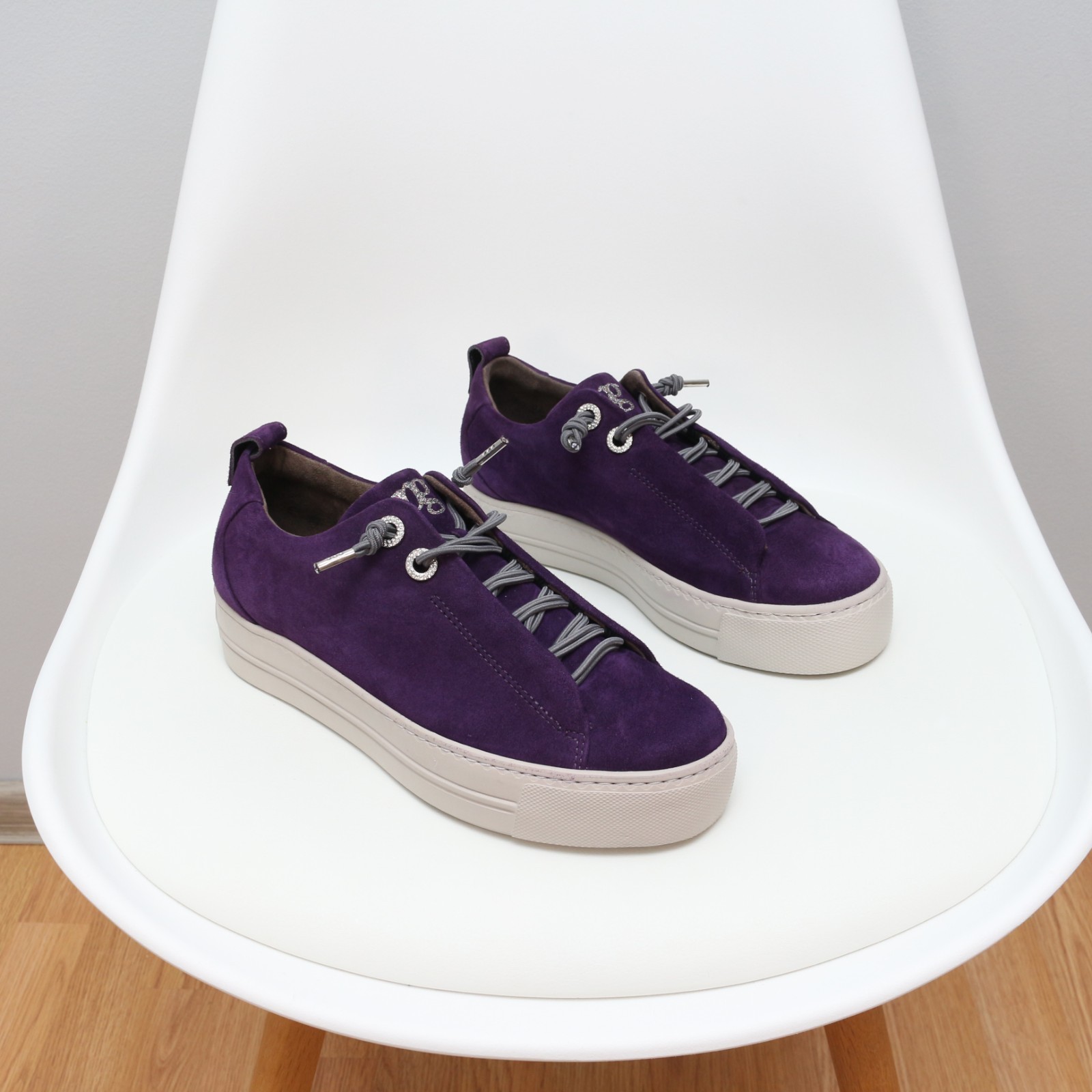 Paul Green Super Soft Purple Suede Low Top Platform Sneakers US6 UK3.5 EU36