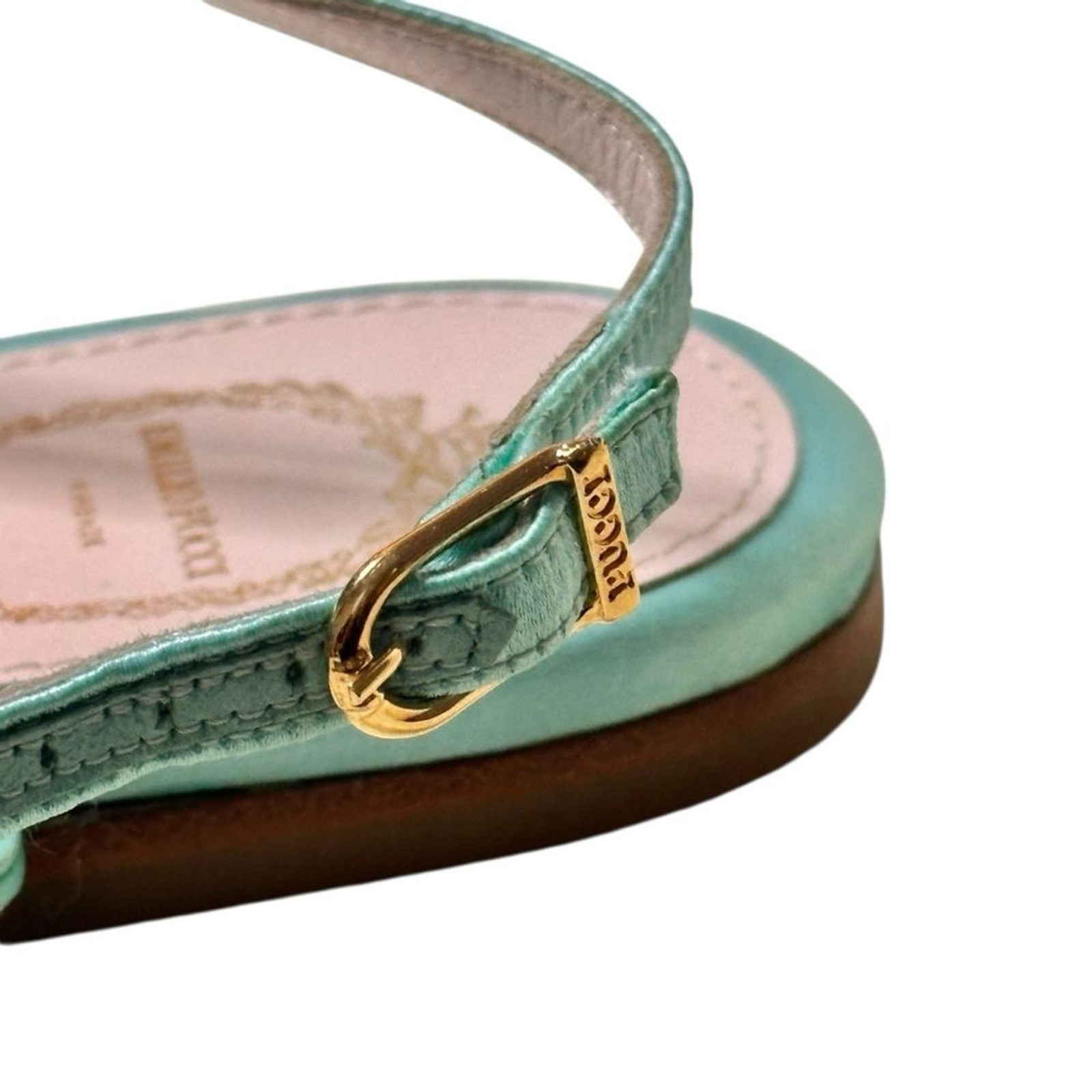 Emilio Pucci Silk and Crystal Embellished Sandals Size 38 7.5