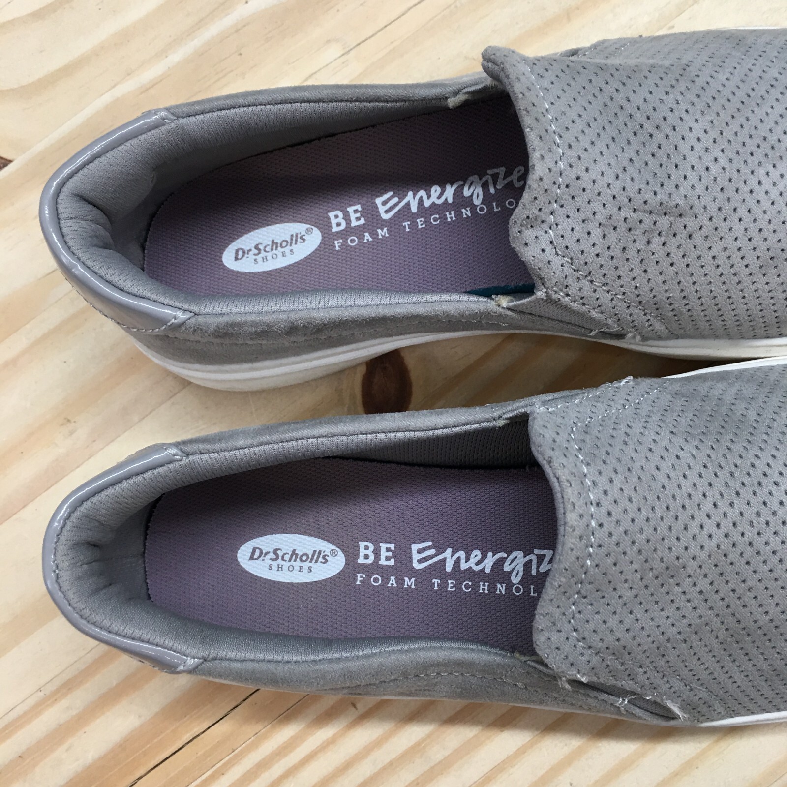 Dr. Scholls Shoes Womens 6M Wink Slip On Sneakers Gray Fabric Casual Comfort Low
