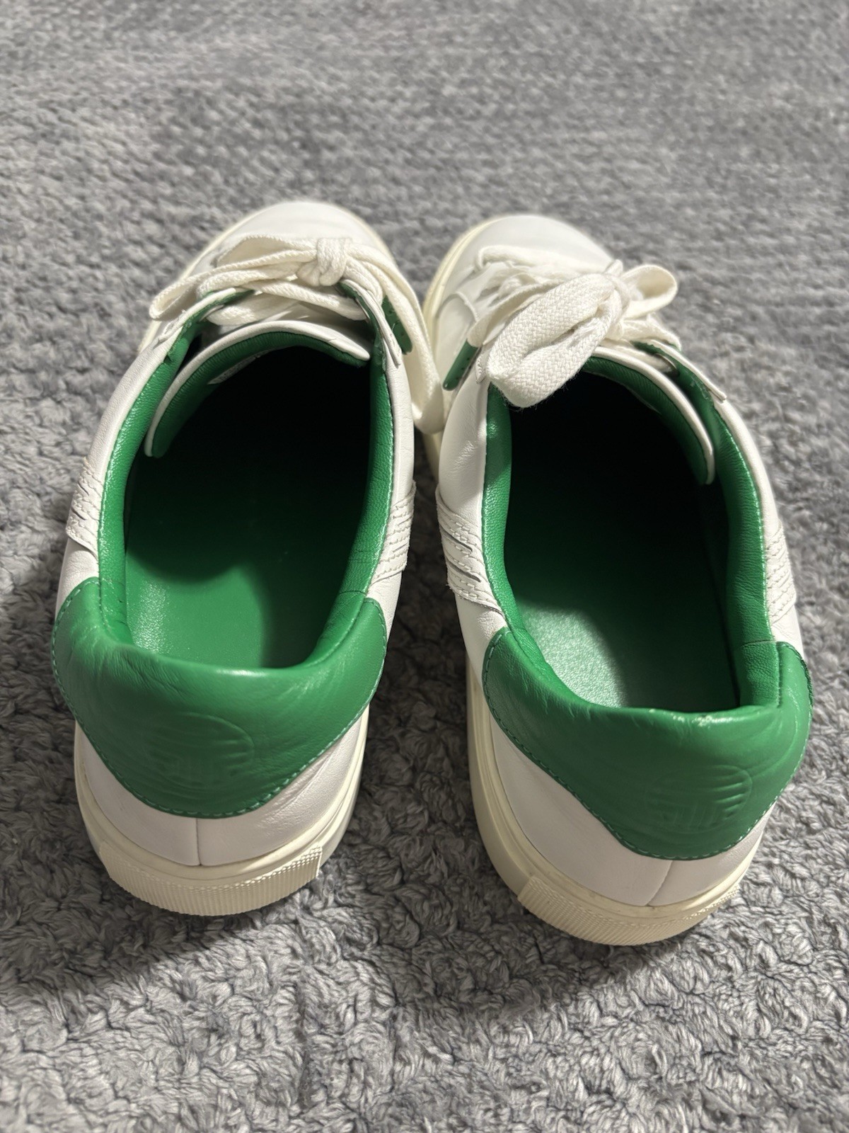 Tory Burch Women’s Sport Chevron Sock Sneakers, Size 7.5 Leather, Forest Green
