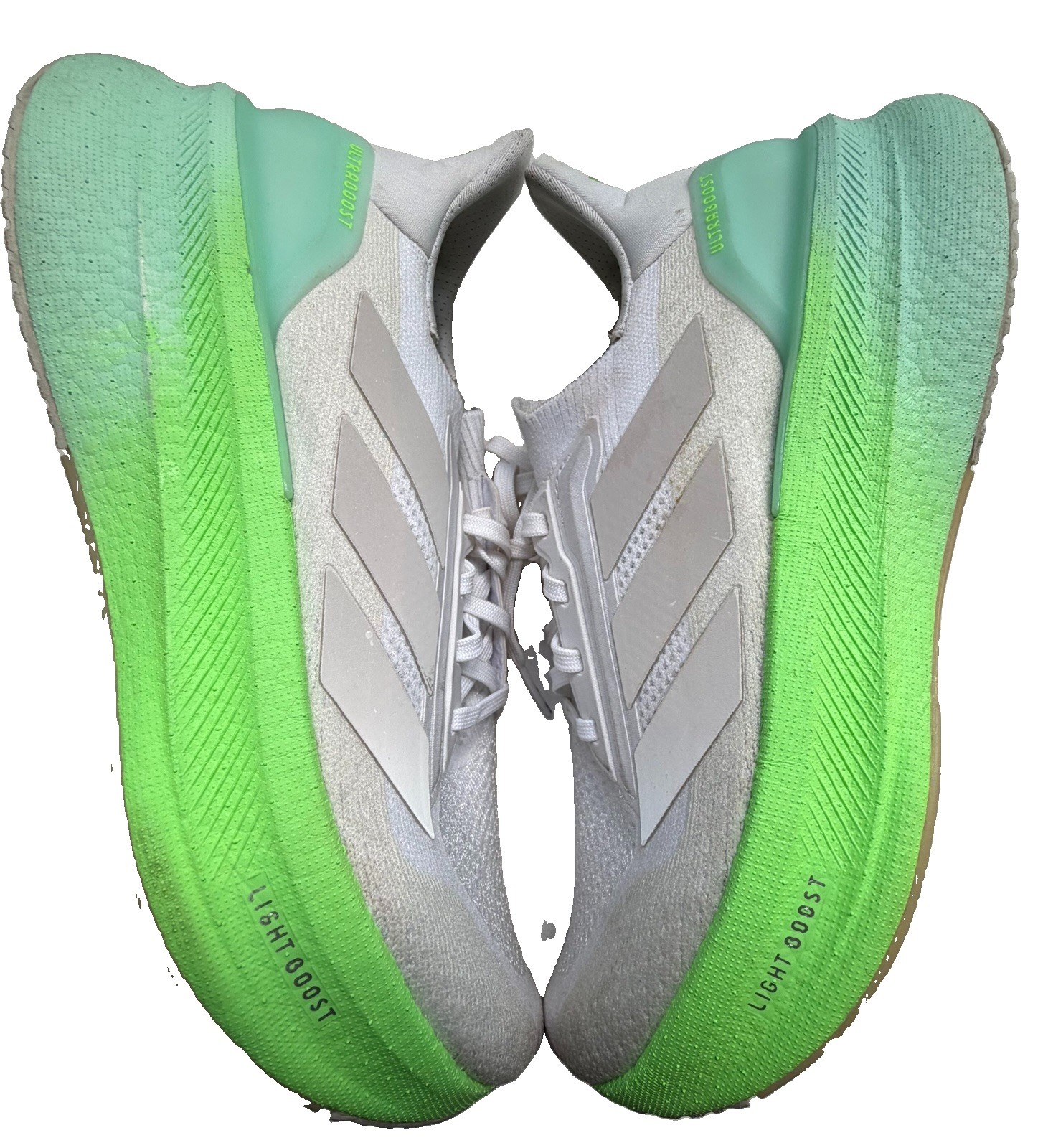 adidas Ultraboost Light Lace-Up Sneakers White Green Ladies 9.5