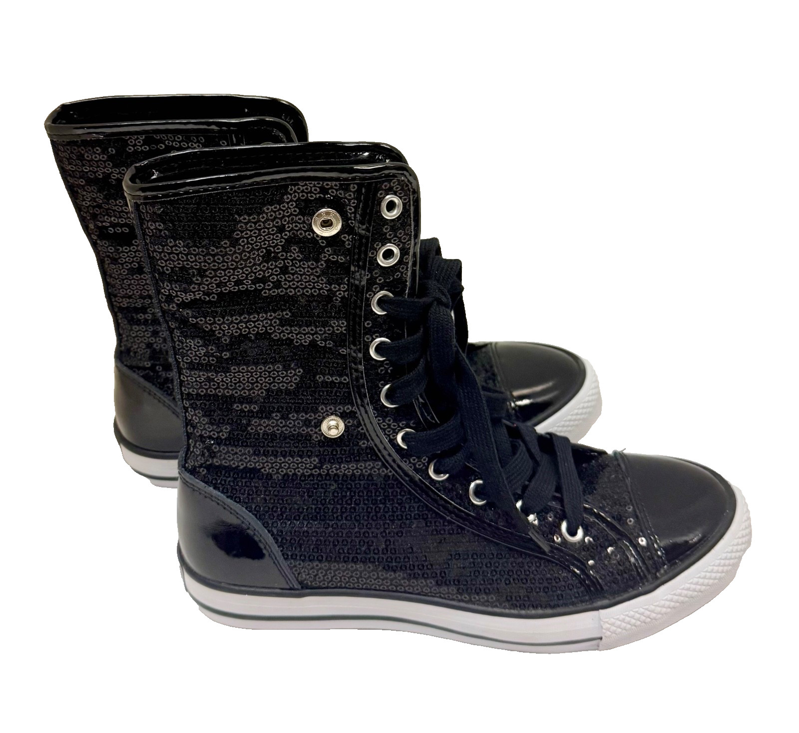 Gotta® Flurt Women’s size 8 Black Sneakers Sequin Hi-Top Funky Glam NIB