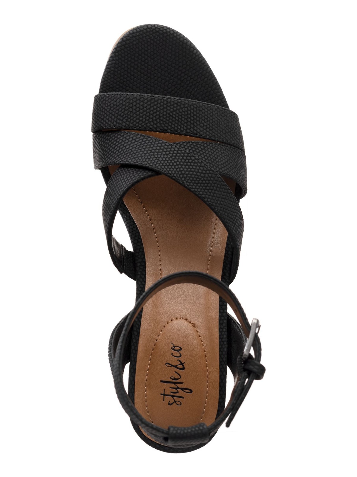 STYLE & COMPANY Womens Tan Black Sabinaa Toe Block Heel Heeled Sandal 6.5 M