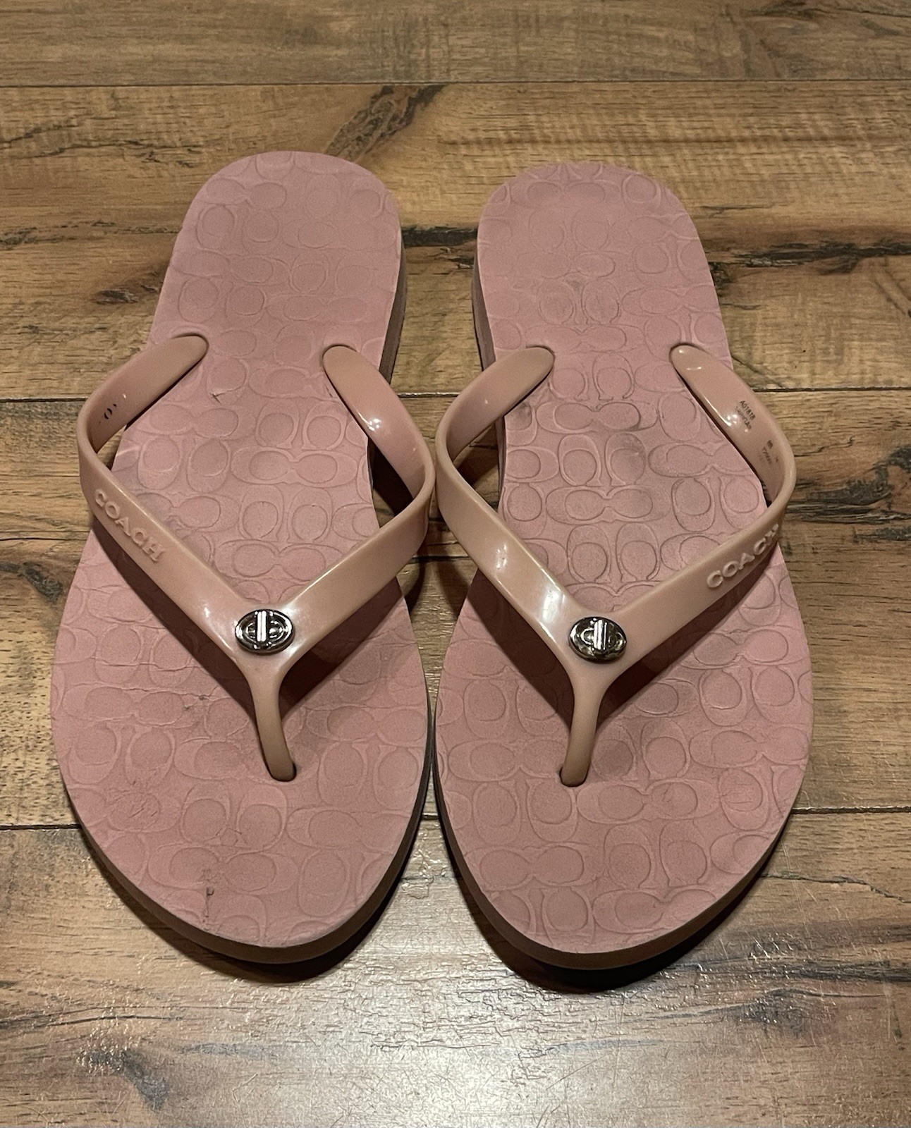 COACH Pink Abbigail Flip Flops Thong Sandals Women’s Size 8B