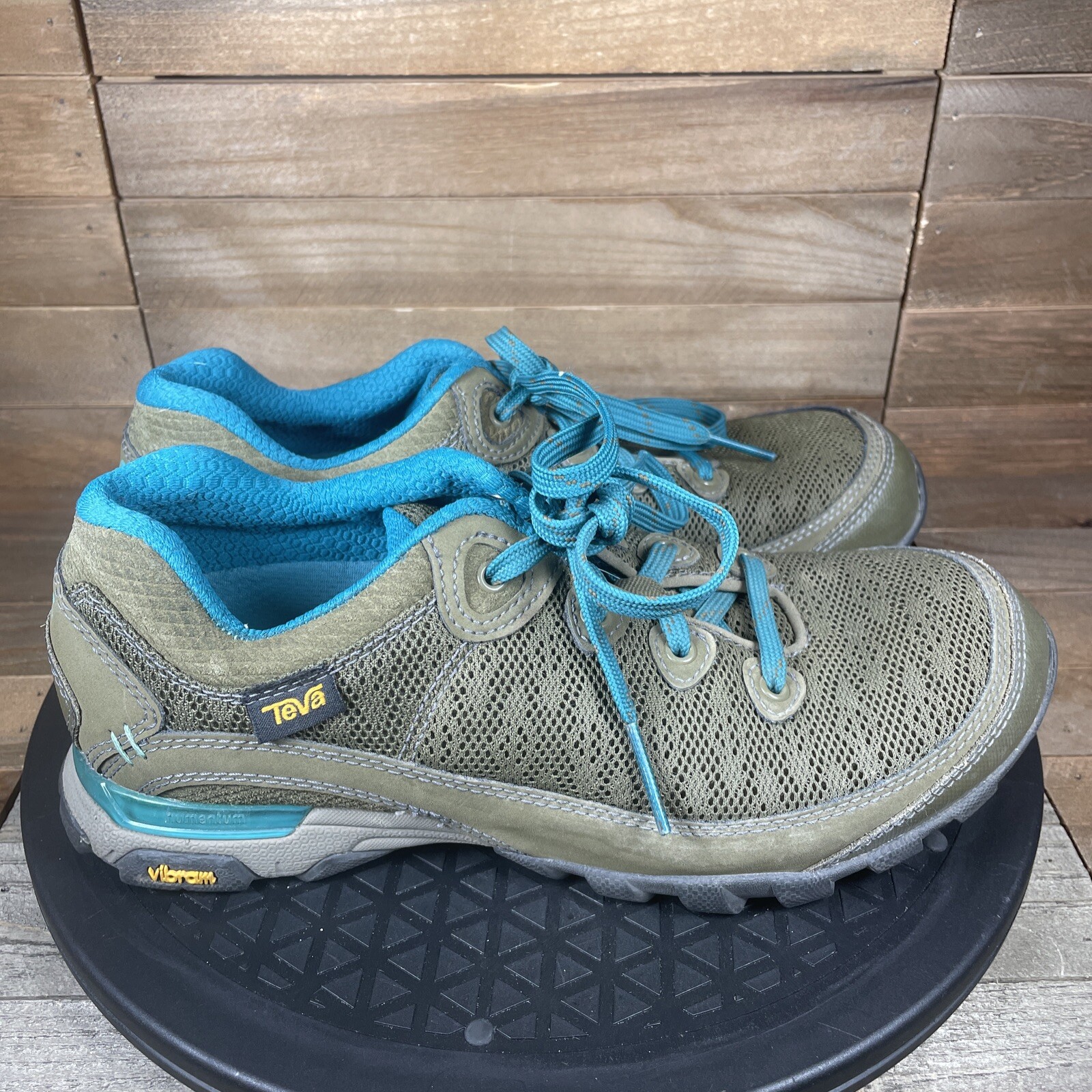 TEVA Womens SugarPine II AIR MESH DARK Olive Green Size 7.5 Trail Sneakers