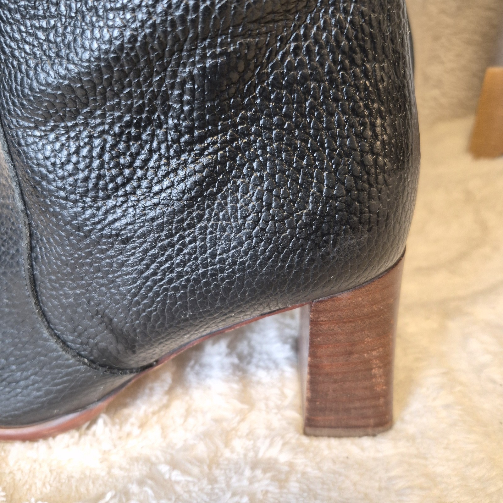 Anthropologie Angel Alarcon Riding Boots Black Woven Leather Cuero Heeled Sz 6.5