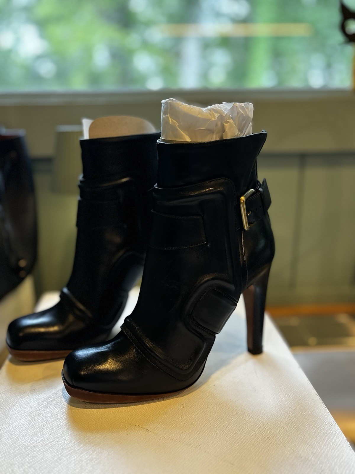 NIB Derek Lam Armour Tronchetto Black Leather Platform Ankle Boots 39.5 Rare
