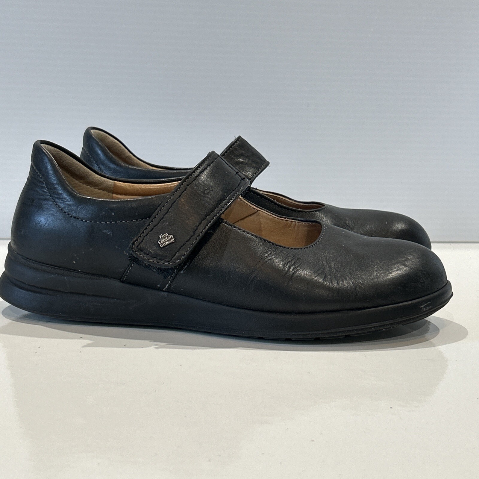 Finn Comfort Germany Black Leather Strap Mary Jane Shoes Women’s UK 7 US Size 9