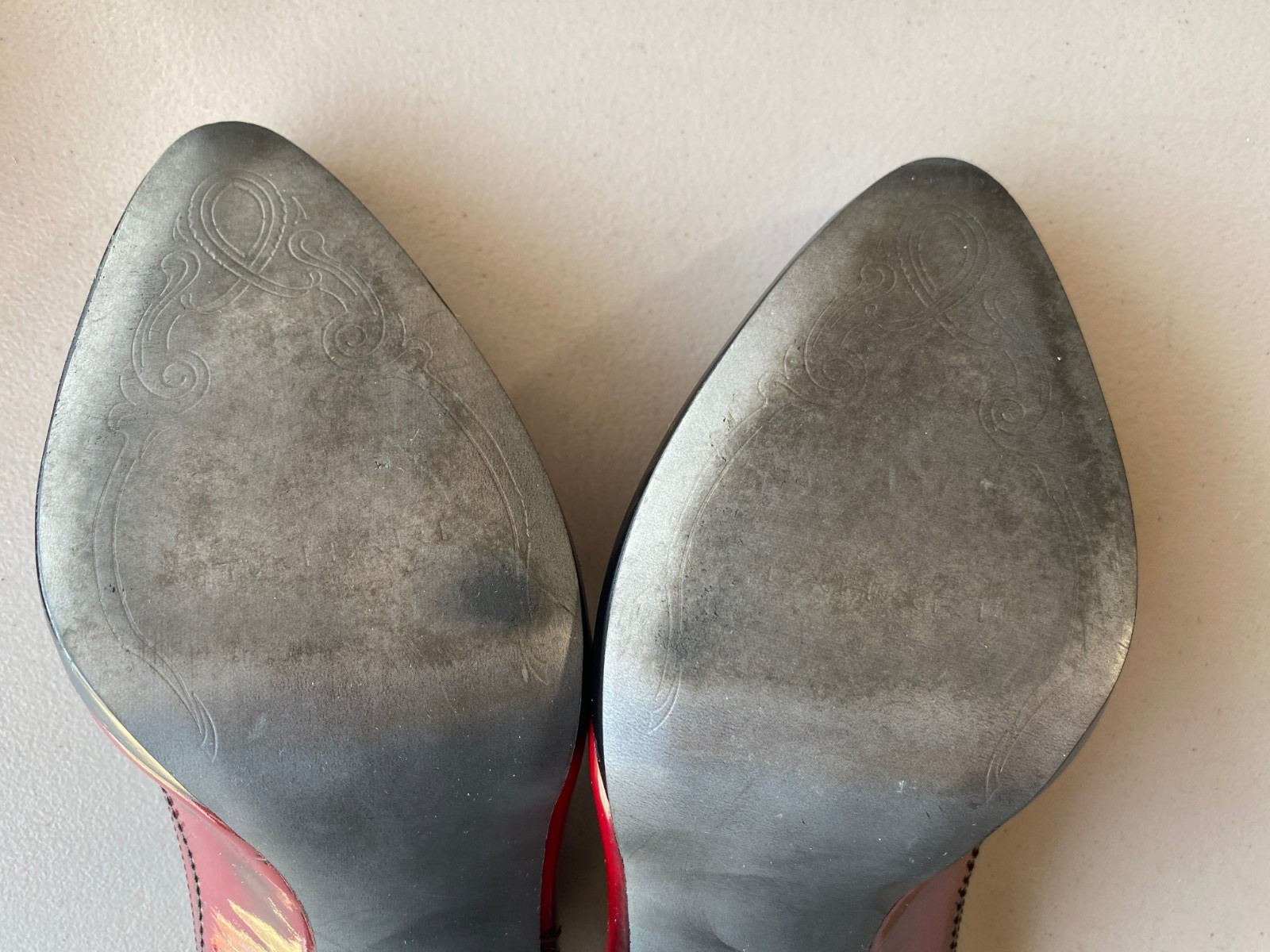 Tahari Women’s Sling Back Heels, Size 8, Black and Bordeaux