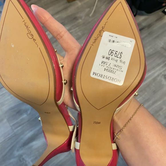 Halogen Fuschia patent Hamartin Lea heels in 7.5 New with box