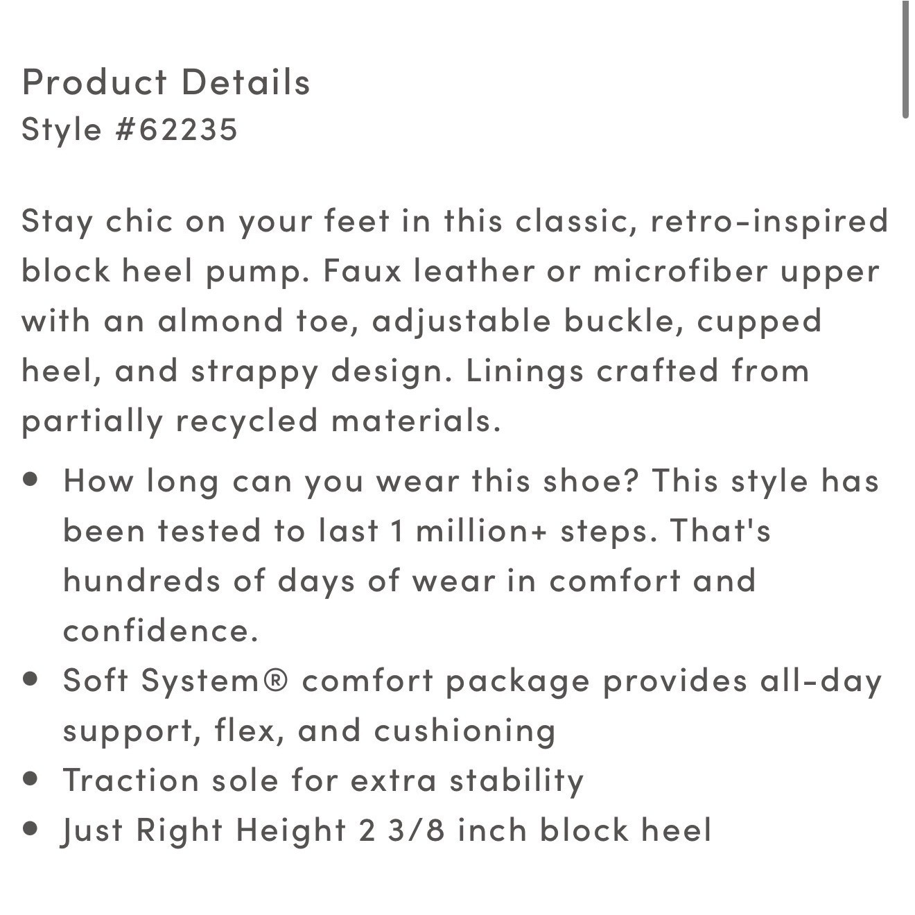 LifeStride Tracy Black Micro Strappy Block Heel Pump Shoes Sz 7.5M NEW