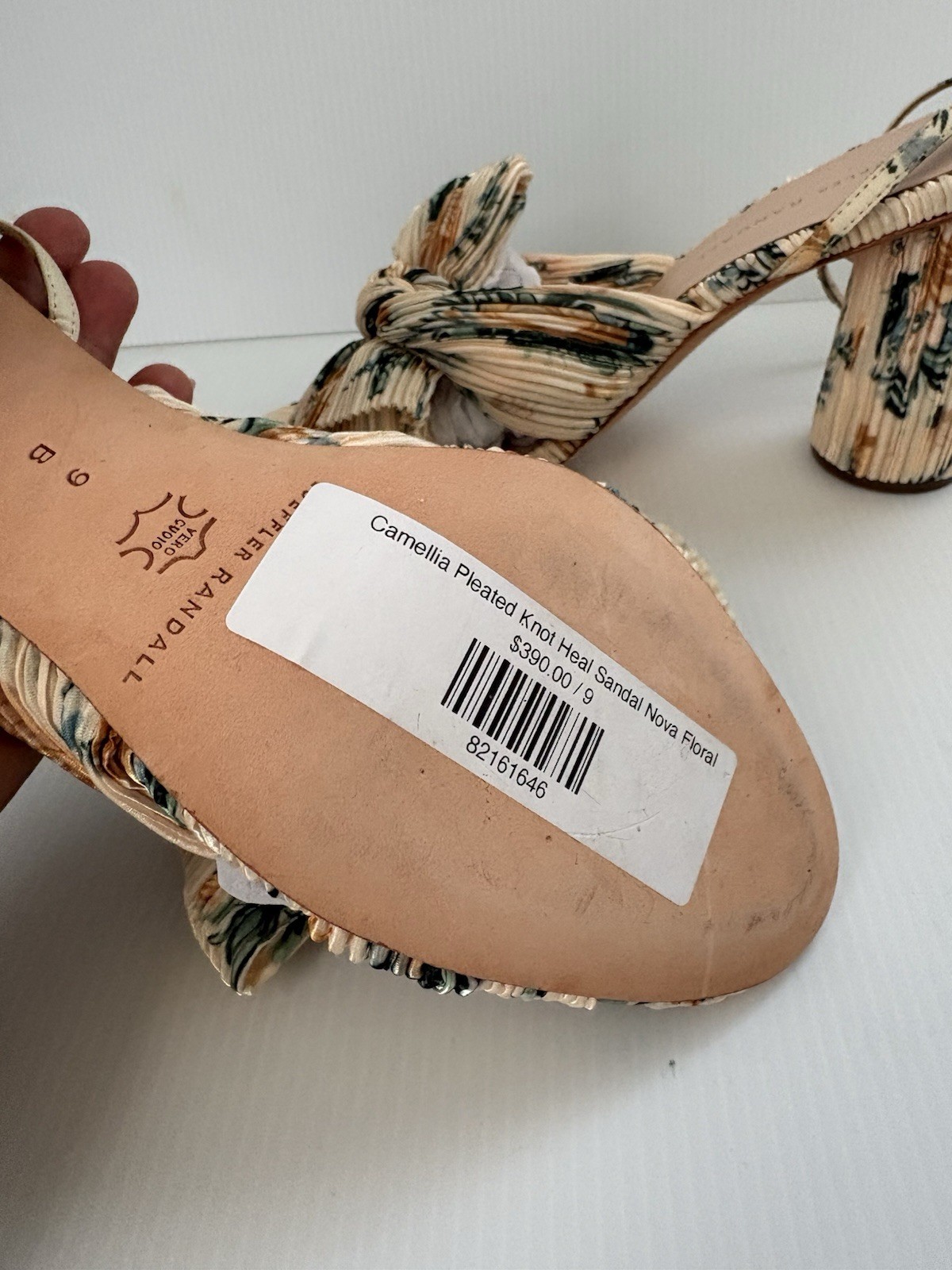 Loeffler Randall Camellia Pleated Bow Heels in Nova Floral Size 9 B