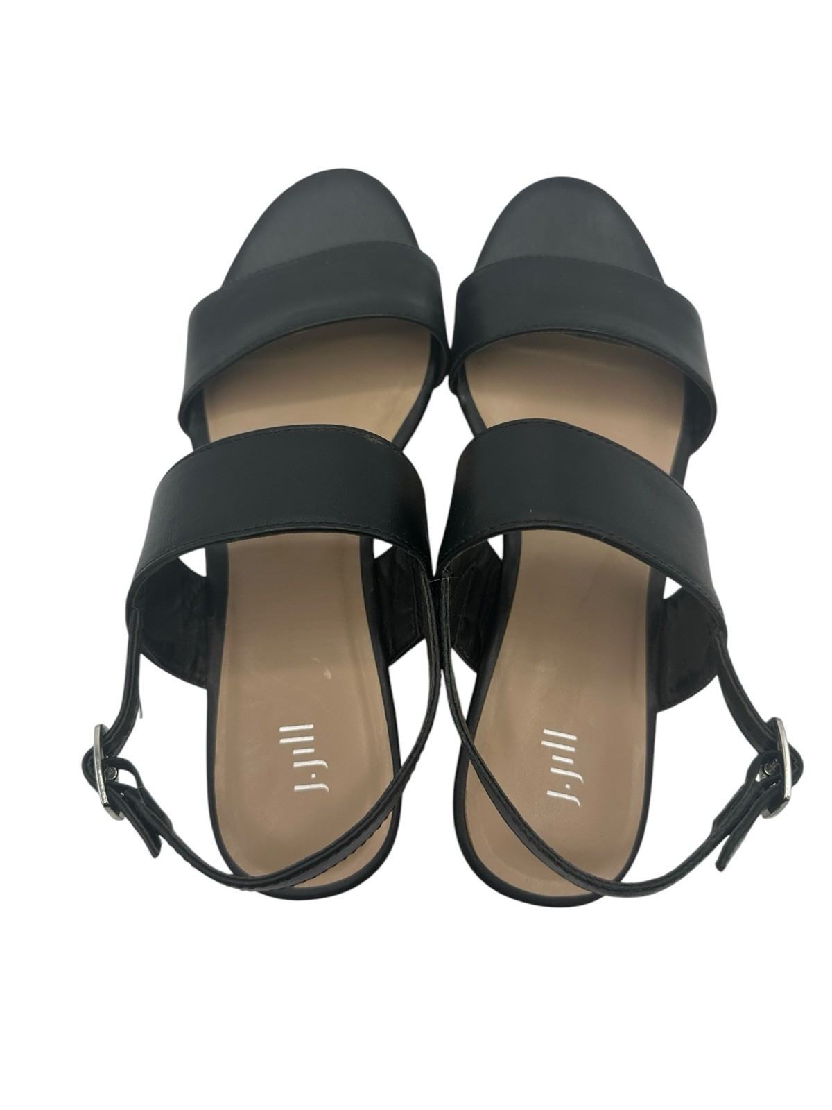 J. Jill Wedge Sandals Leather Wood Summer Vacation Casual Womens 7.5M